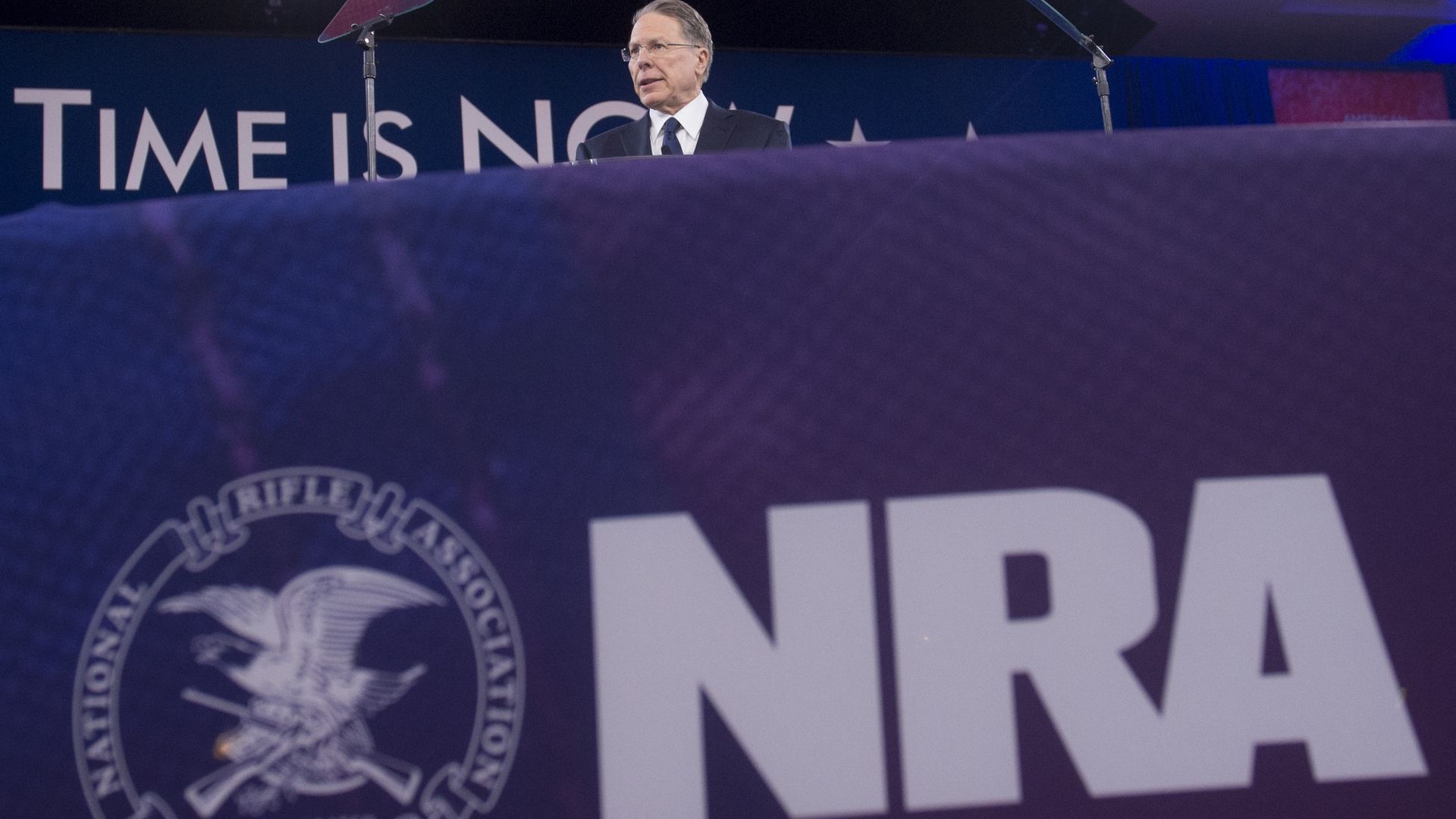 Wayne LaPierre, Executive Vice President of the National Rifle Association (NRA), speaks during the annual
