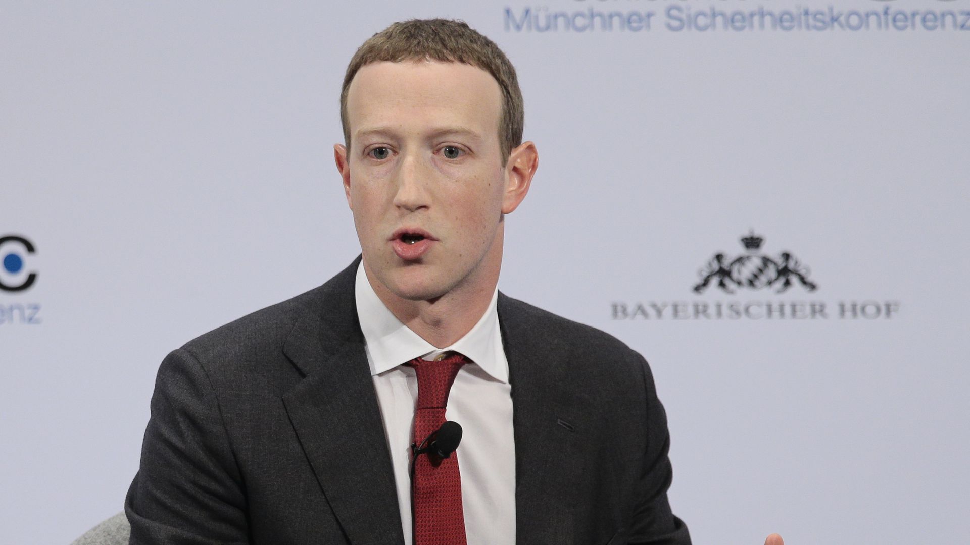 Facebook CEO Mark Zuckerberg speaking in Germany in February.