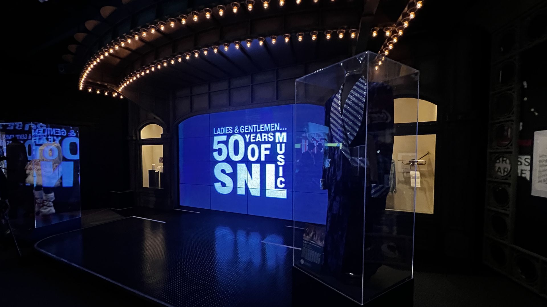The set of an SNL exhibit at the Rock Hall. 