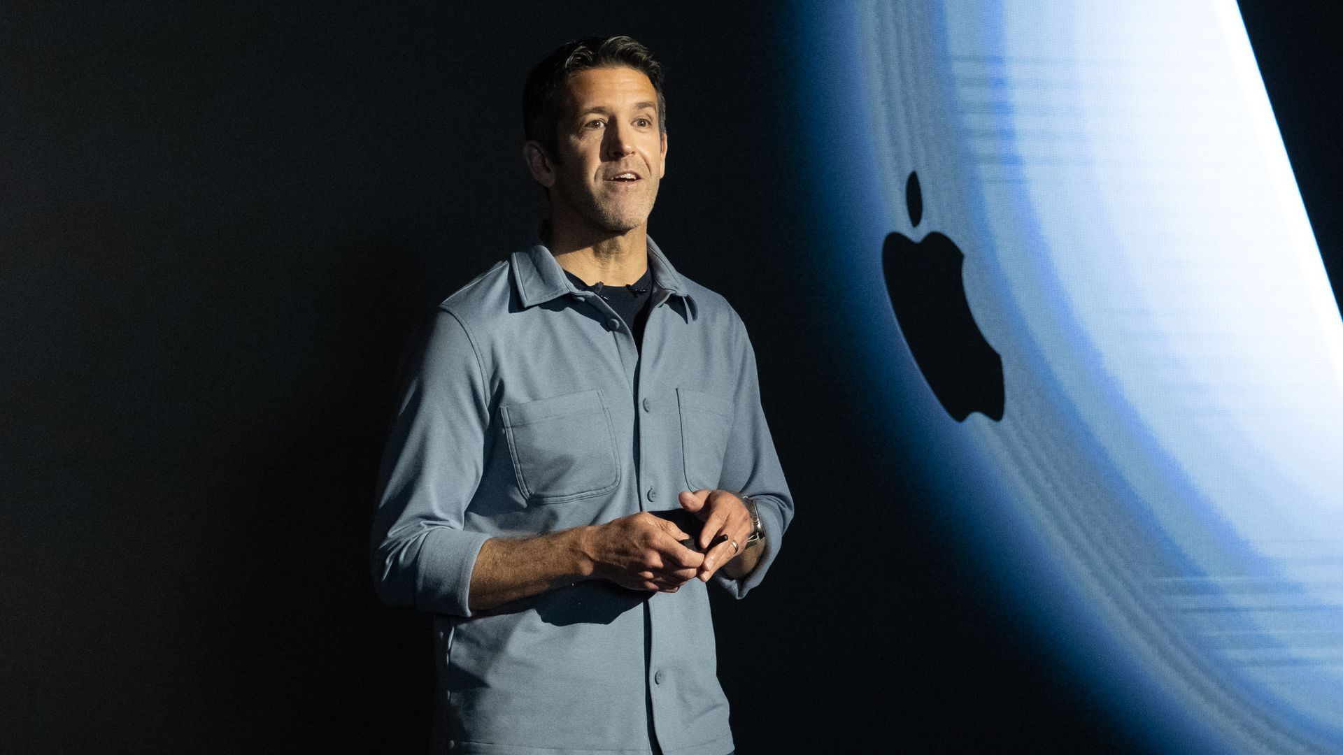 Ternus at the Apple launch event this month