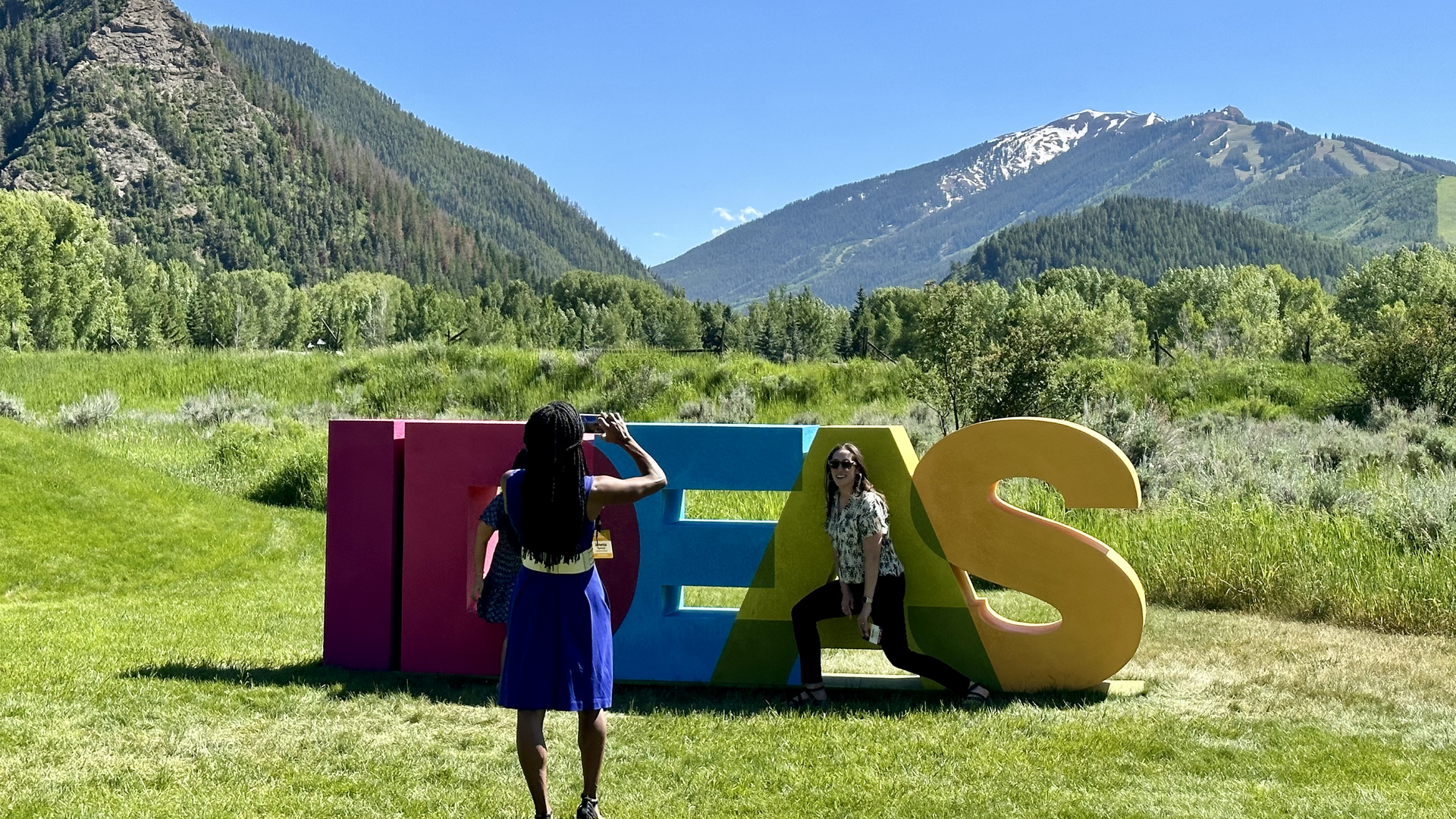 The Aspen Ideas Festival sign from 2023. Photo: John Frank/Axios