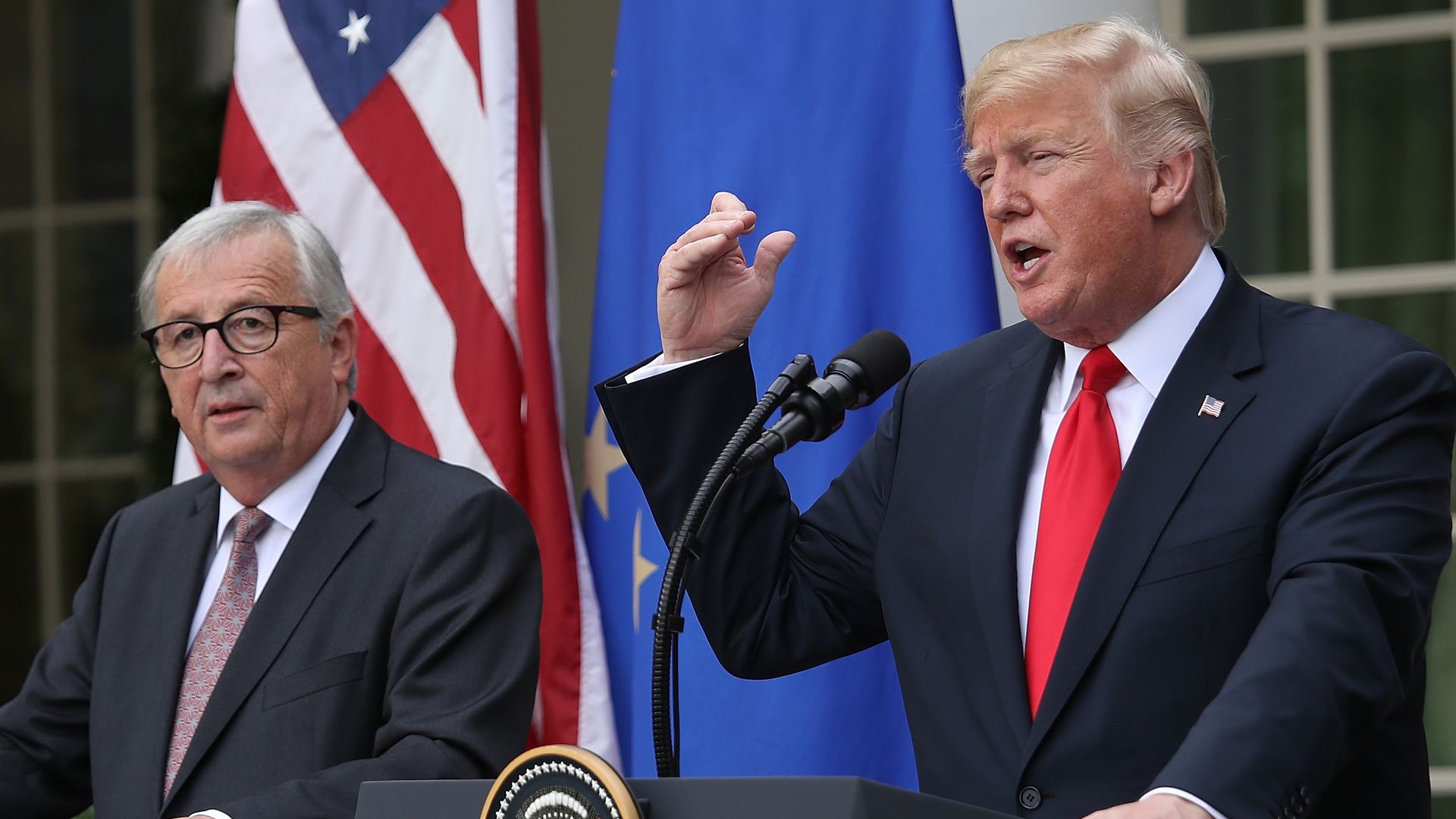 Trump and Juncker press conference in the Rose Garden
