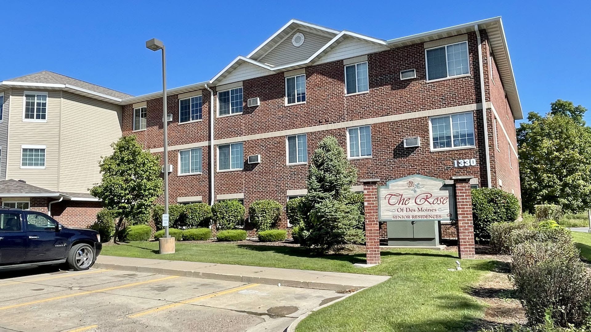 The exterior of Des Moines assisted living facility The Rose.