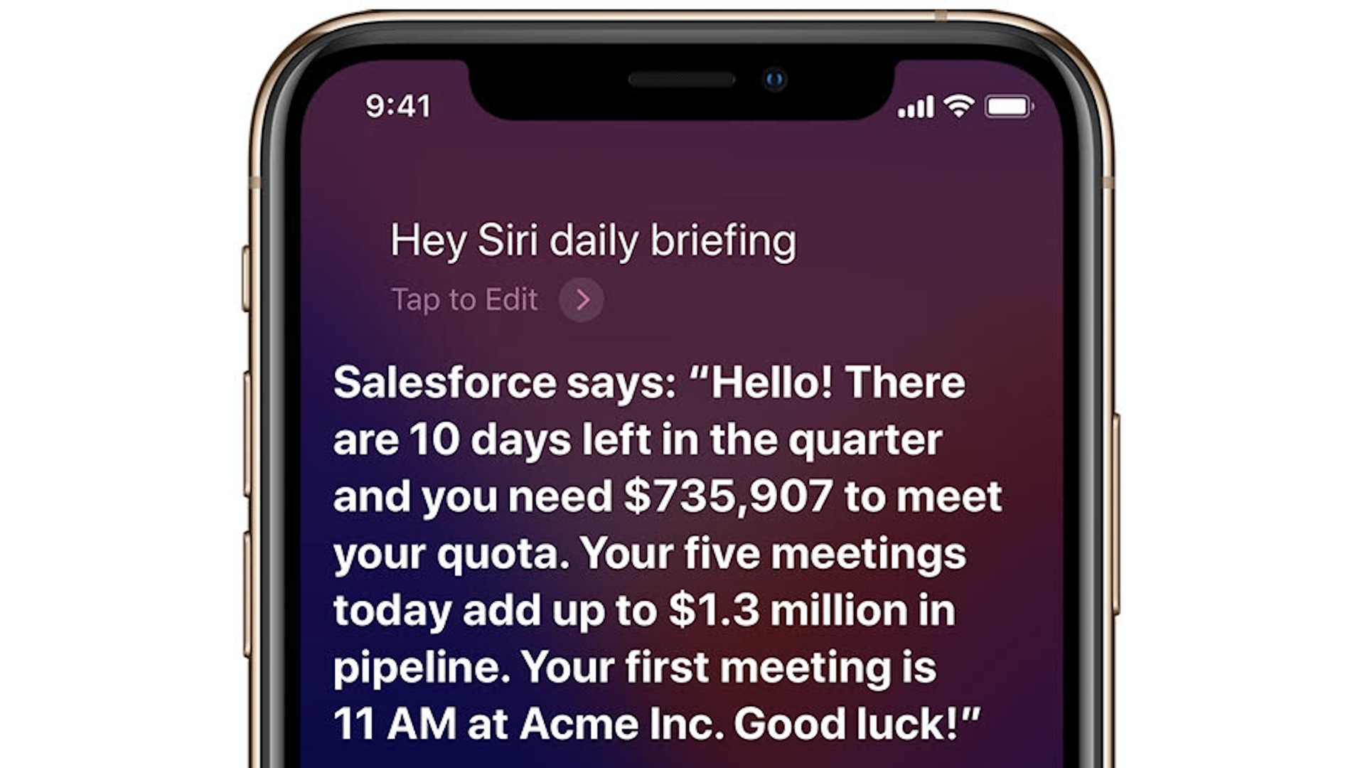 Salesforce running inside Siri