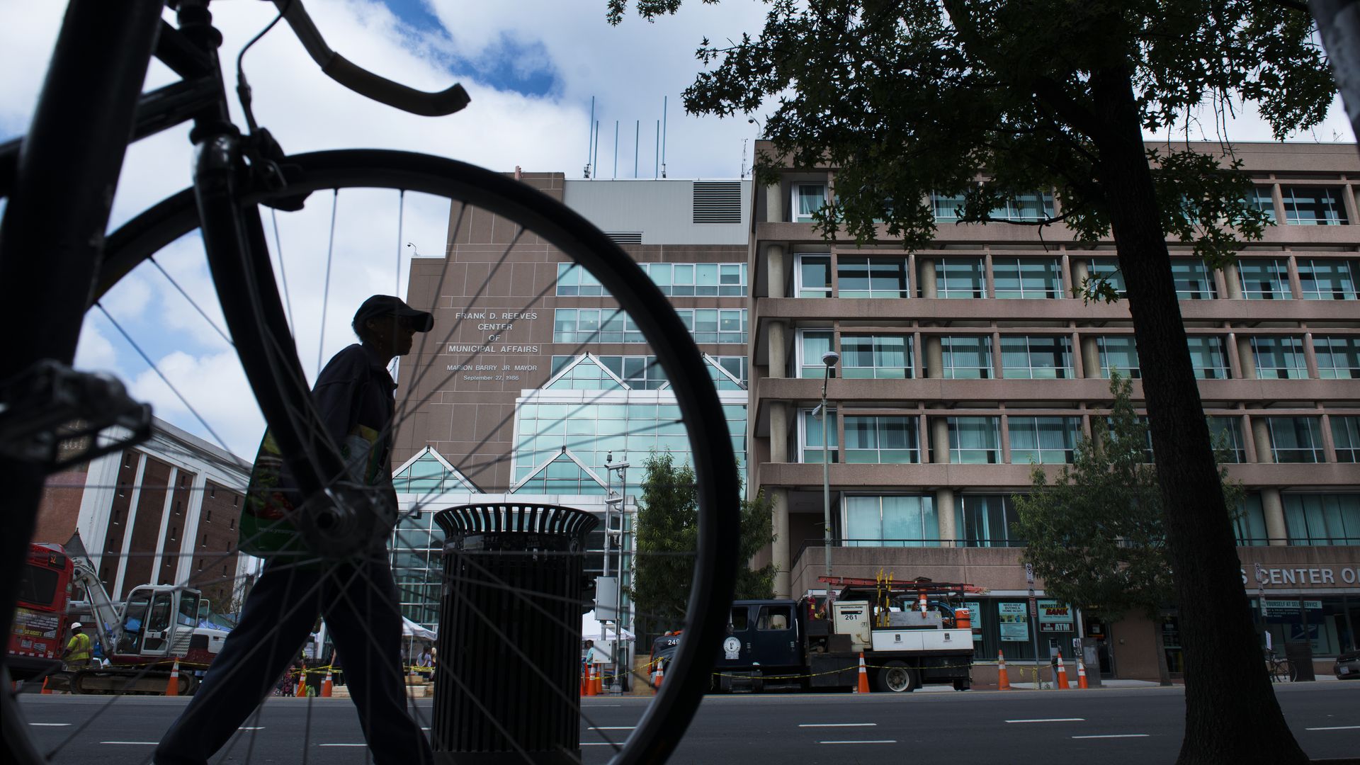 The big Reeves Center building viewed from across 14th Street