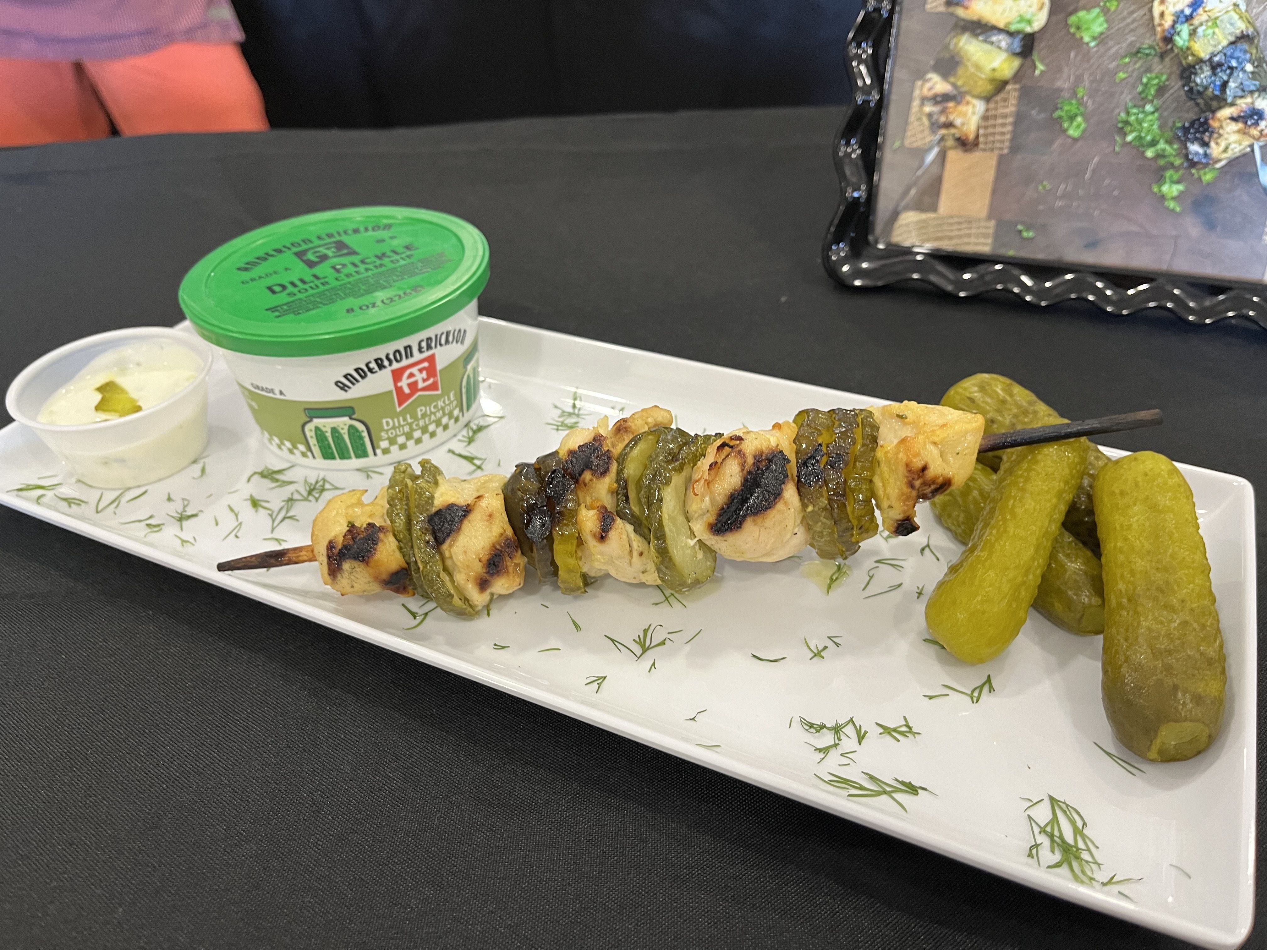 Chicken pickle on a stick