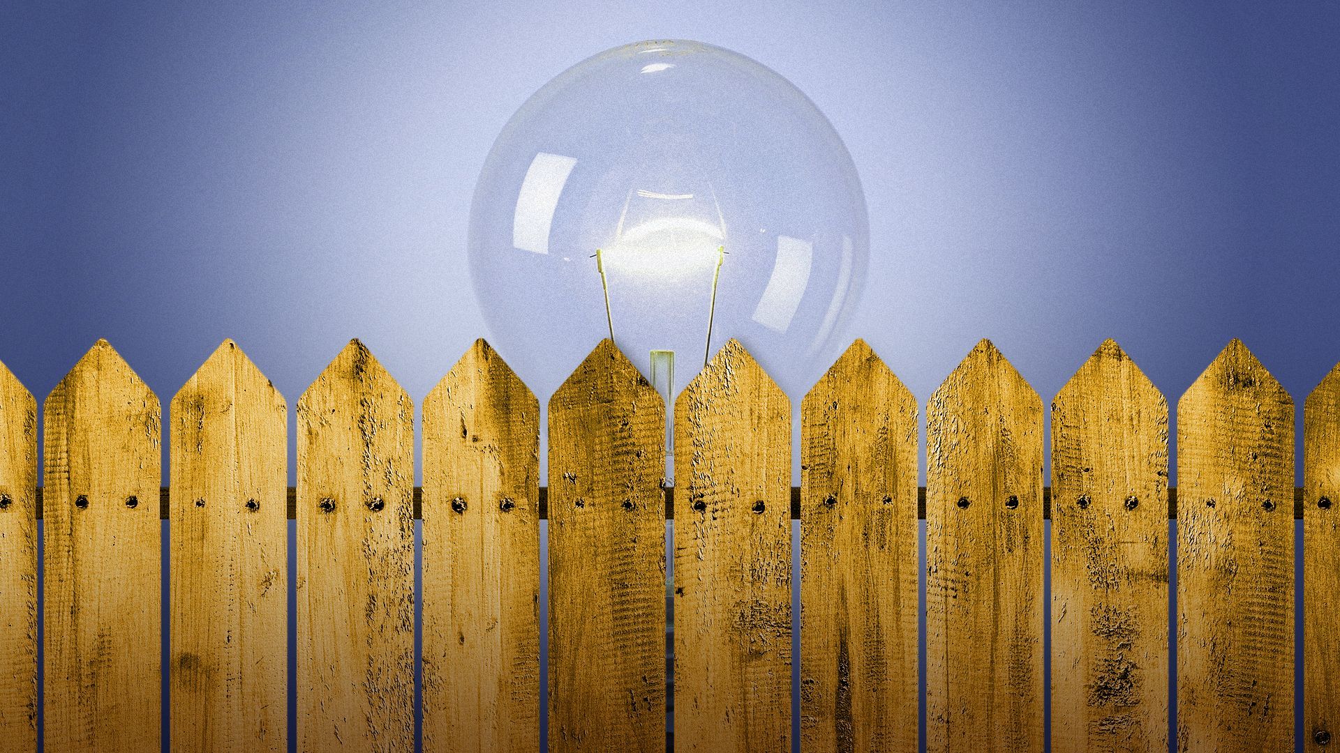 Illustration of a light bulb behind a fence