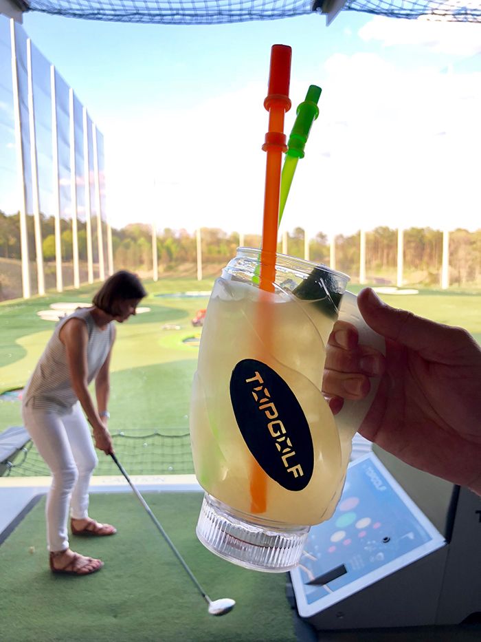 cocktail at topgolf driving range range in charlotte
