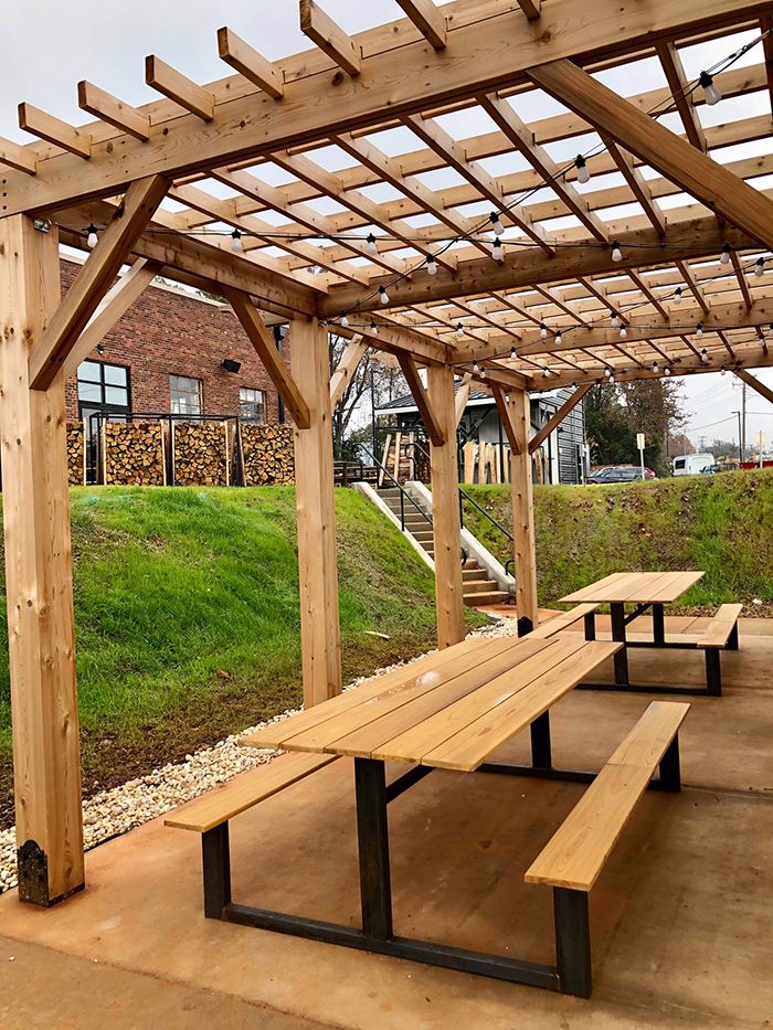 patio at bossy beulahs chicken shack charlotte