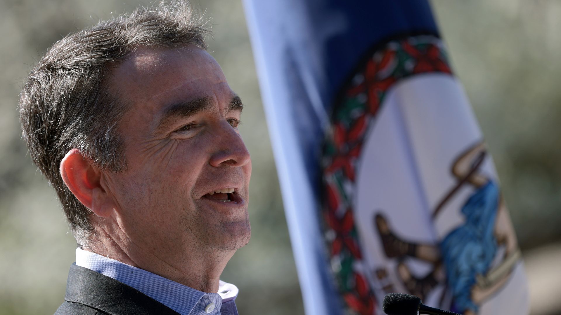 Virginia Gov. Ralph Northam speaking in Alexandria on March 30.