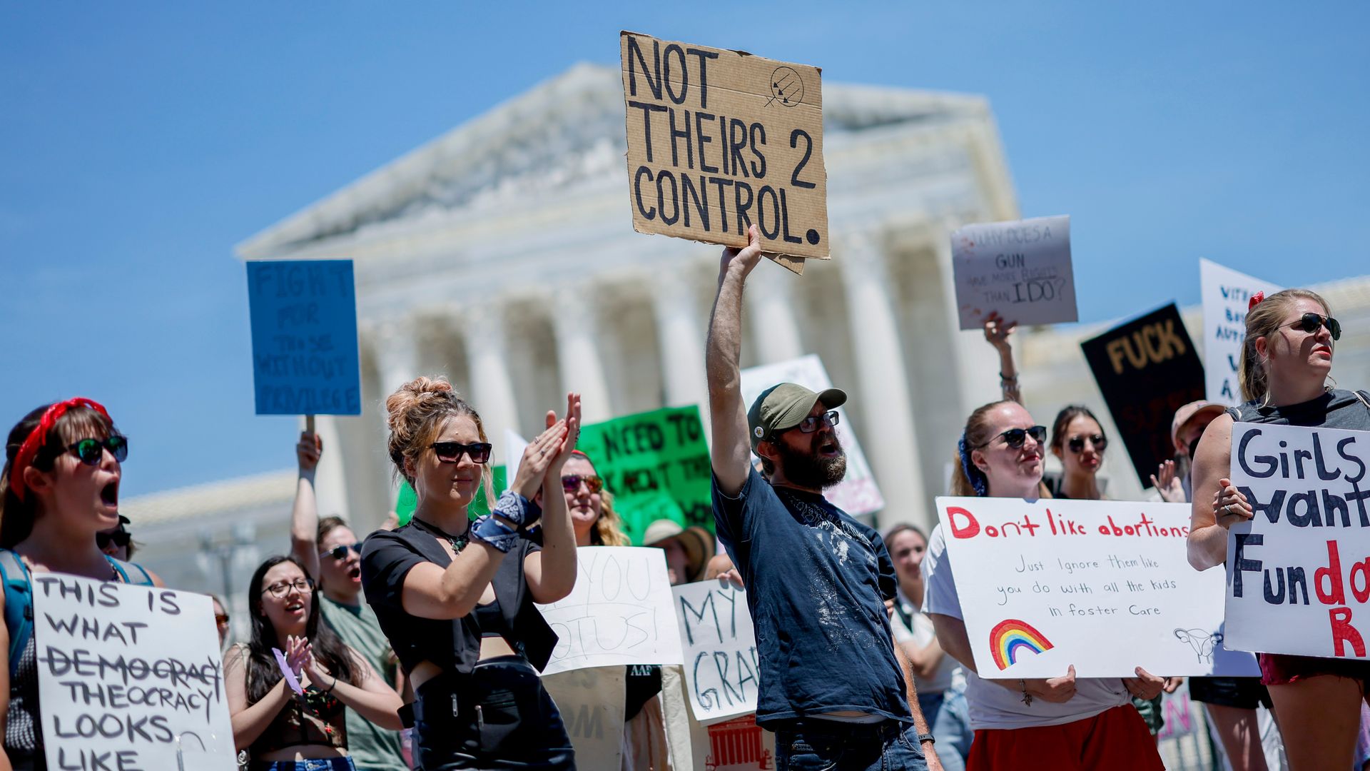 Abortion rights demonstrators during an "Abortion is Freedom" 