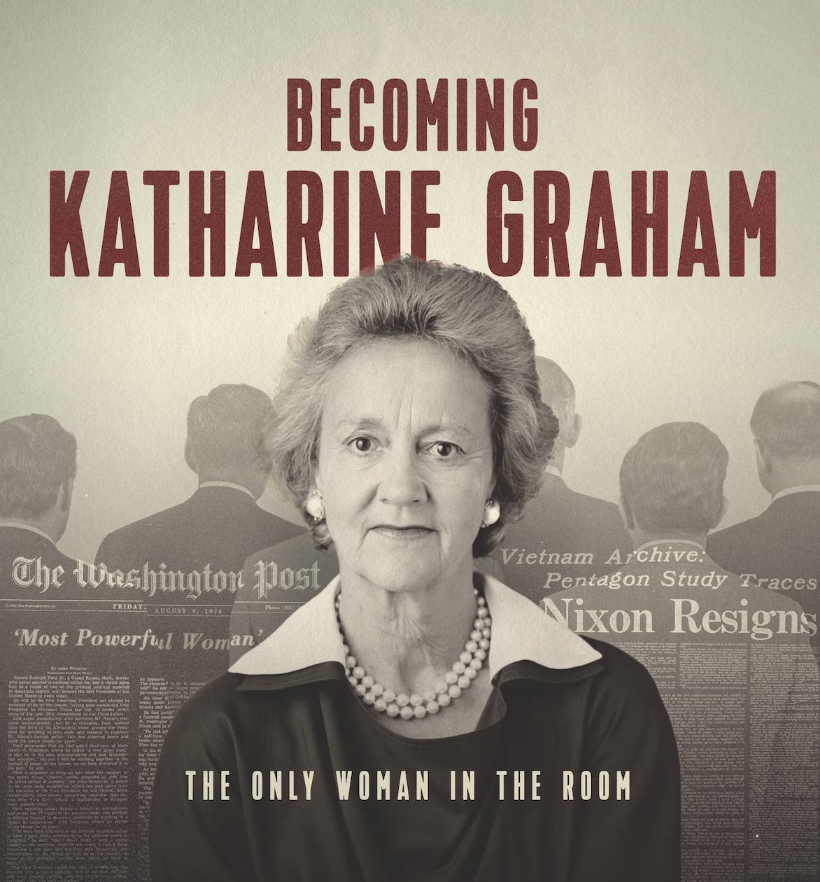 A poster for "Becoming Katharine Graham"