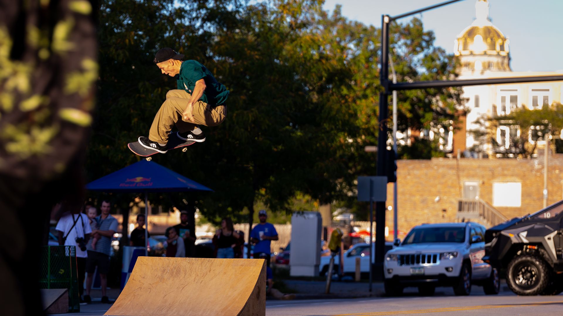 A photo of a skateboarder