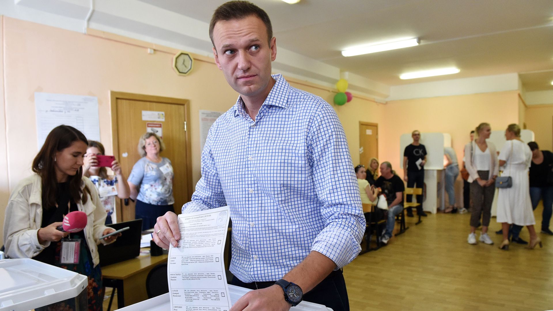 Alexei Navalny voting in Moscow in September 2019.