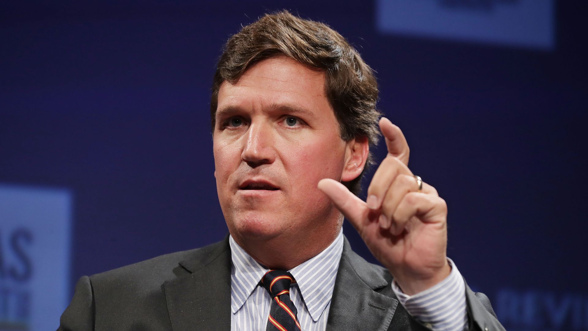 Fox News host Tucker Carlson discusses 'Populism and the Right' during the National Review Institute's Ideas Summit at the Mandarin Oriental Hotel March 29