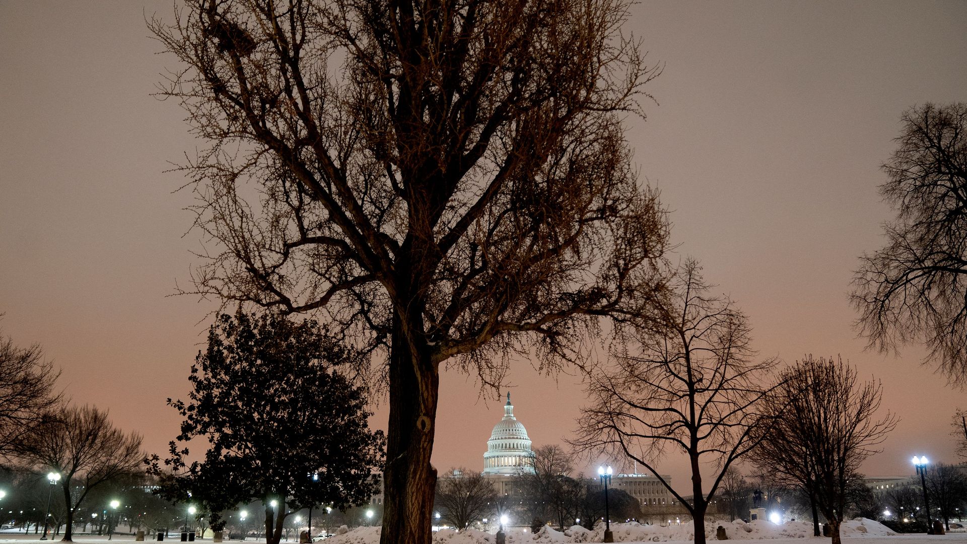 The U.S. Capitol in the snow