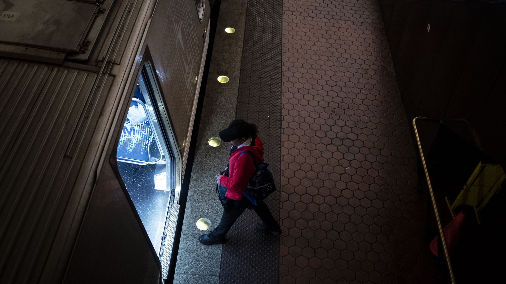 Person walks into Metrorail car