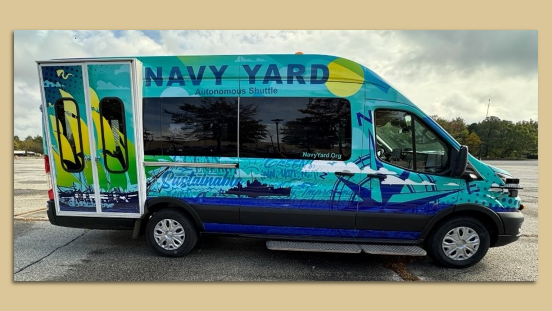 The automated shuttle at the Navy Yard in South Philadelphia