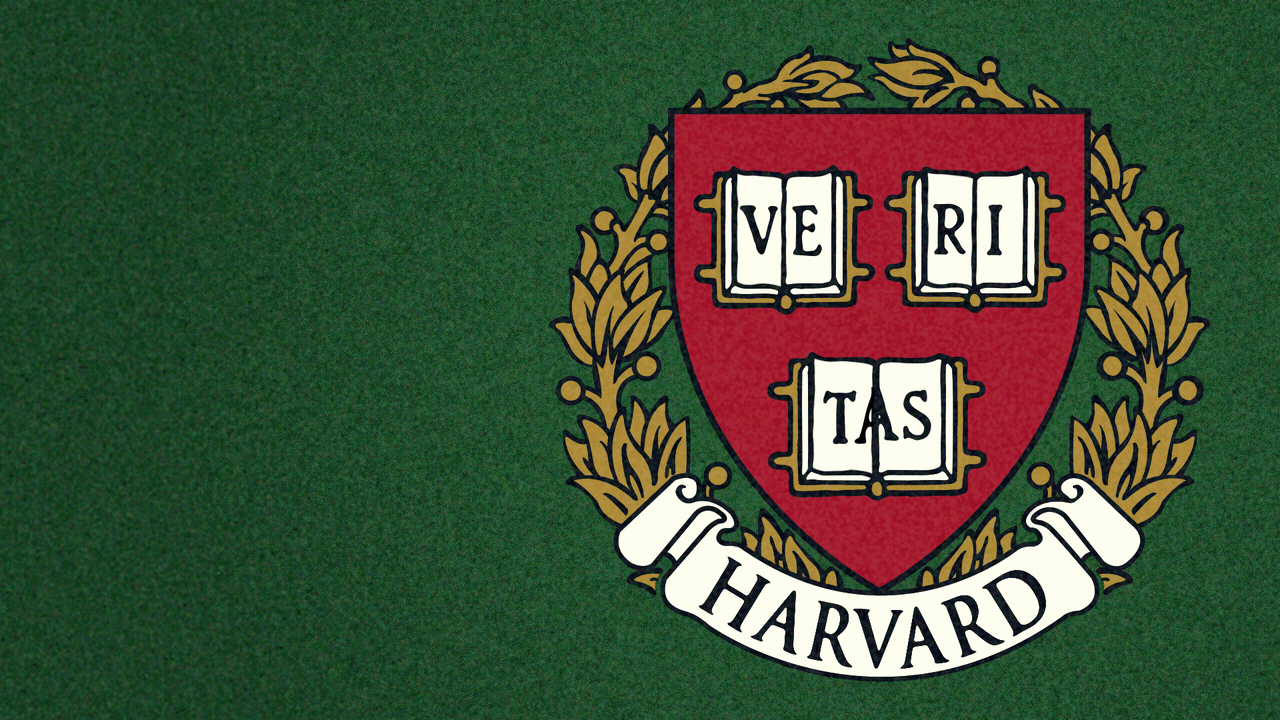Animated illustration of the Harvard University seal, with the three books that read VE RI TAS flipping pages to reveal the words NO NO NO. In a ribbon at the bottom, the name HARVARD is replaced by NOOOOOOO.