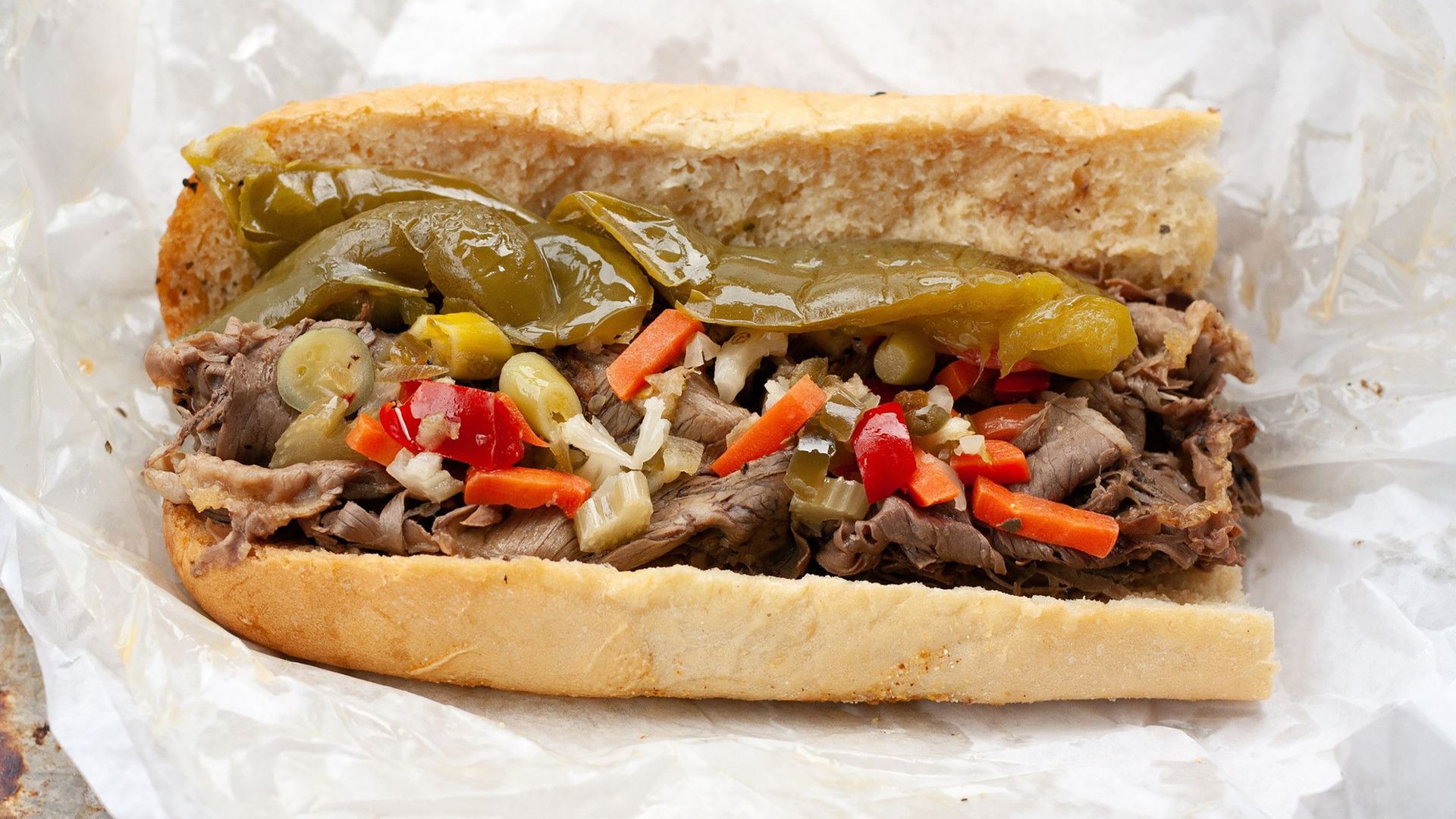Chicago-style Italian beef sandwich