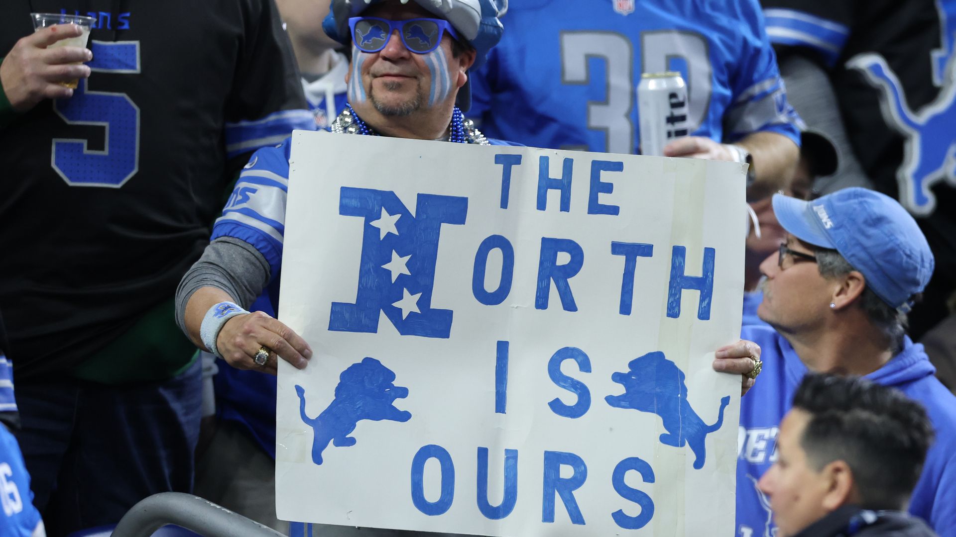 A Detroit Lions fan before a game against the Vikings at Ford Field in January. 
