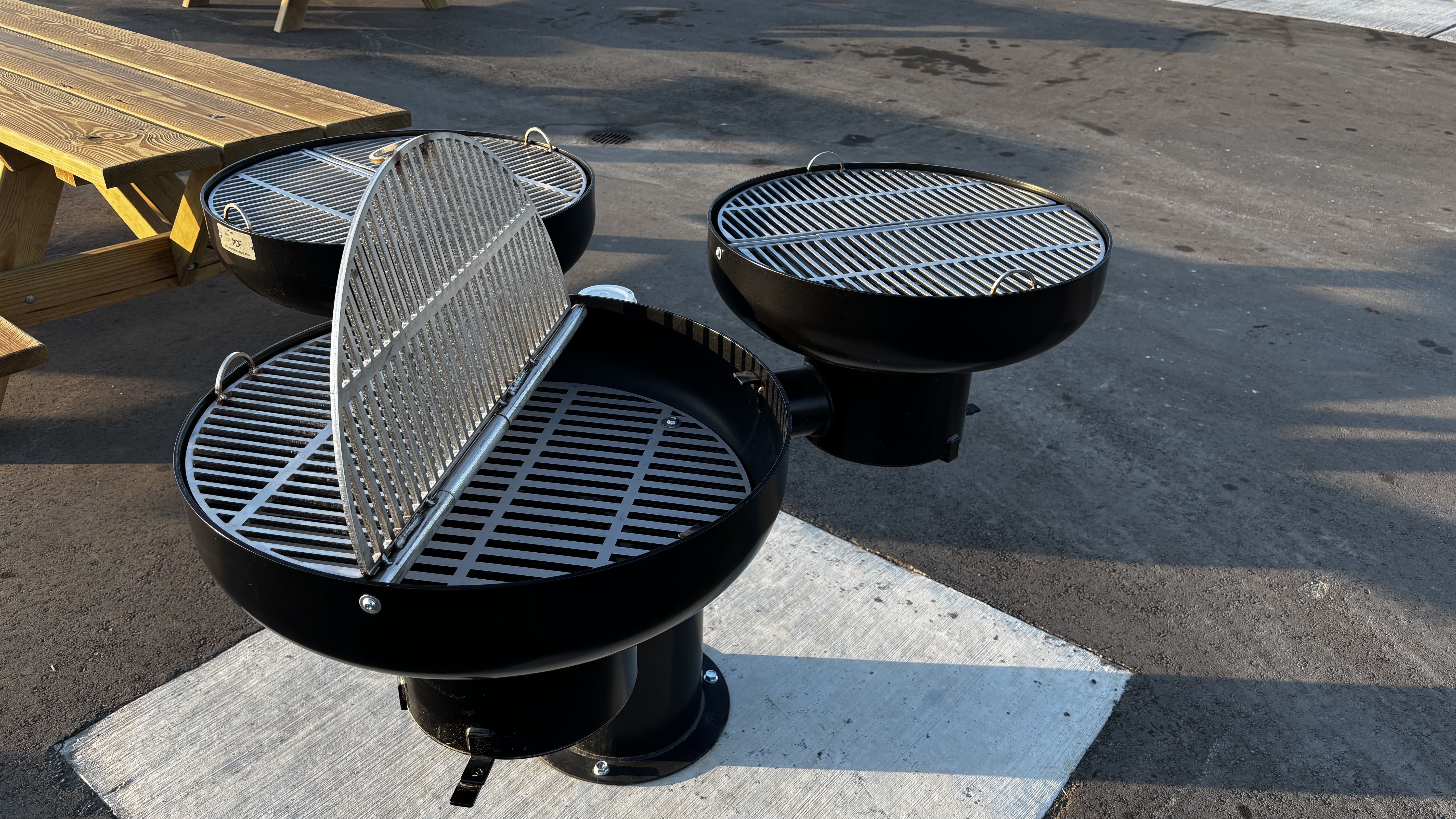 One of the grilling stations at Detroit's new Ralph Wilson Park.
