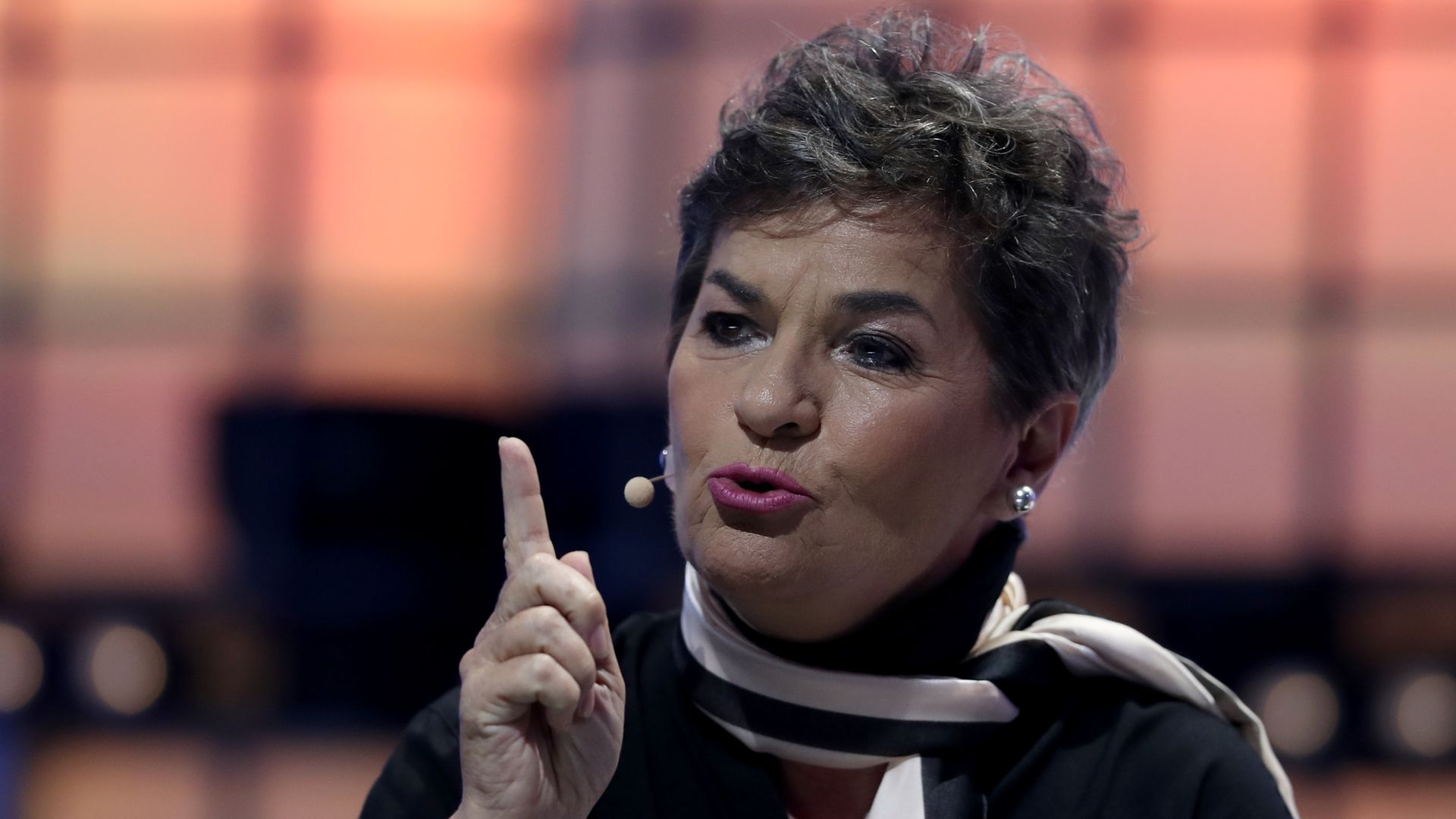 Paris Climate Accord architect Christiana Figueres speaks at the 2019 Web Summit