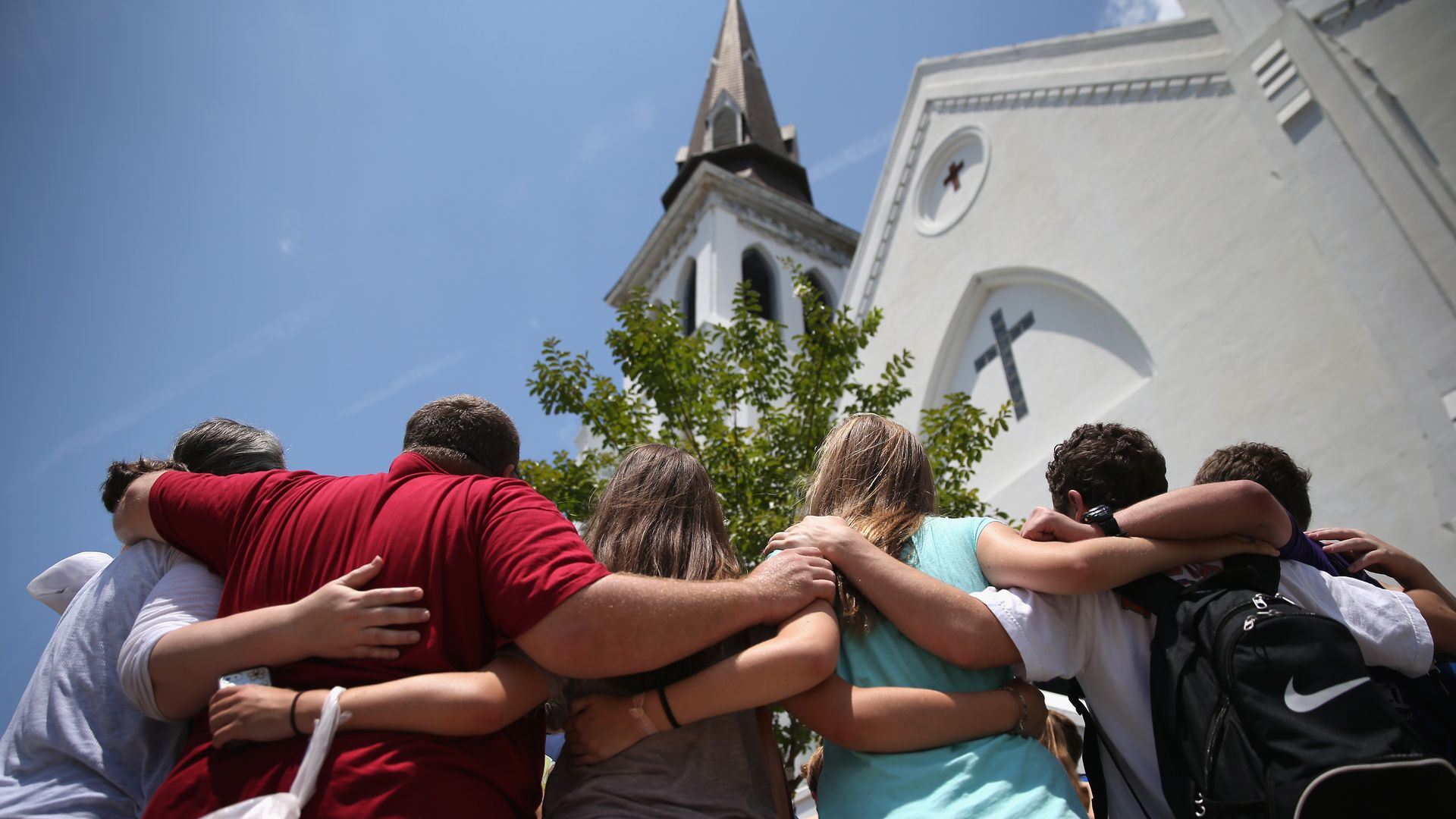 People outside of Mother Emanuel AME Church in Charleston, South Carolina, in July 2015.
