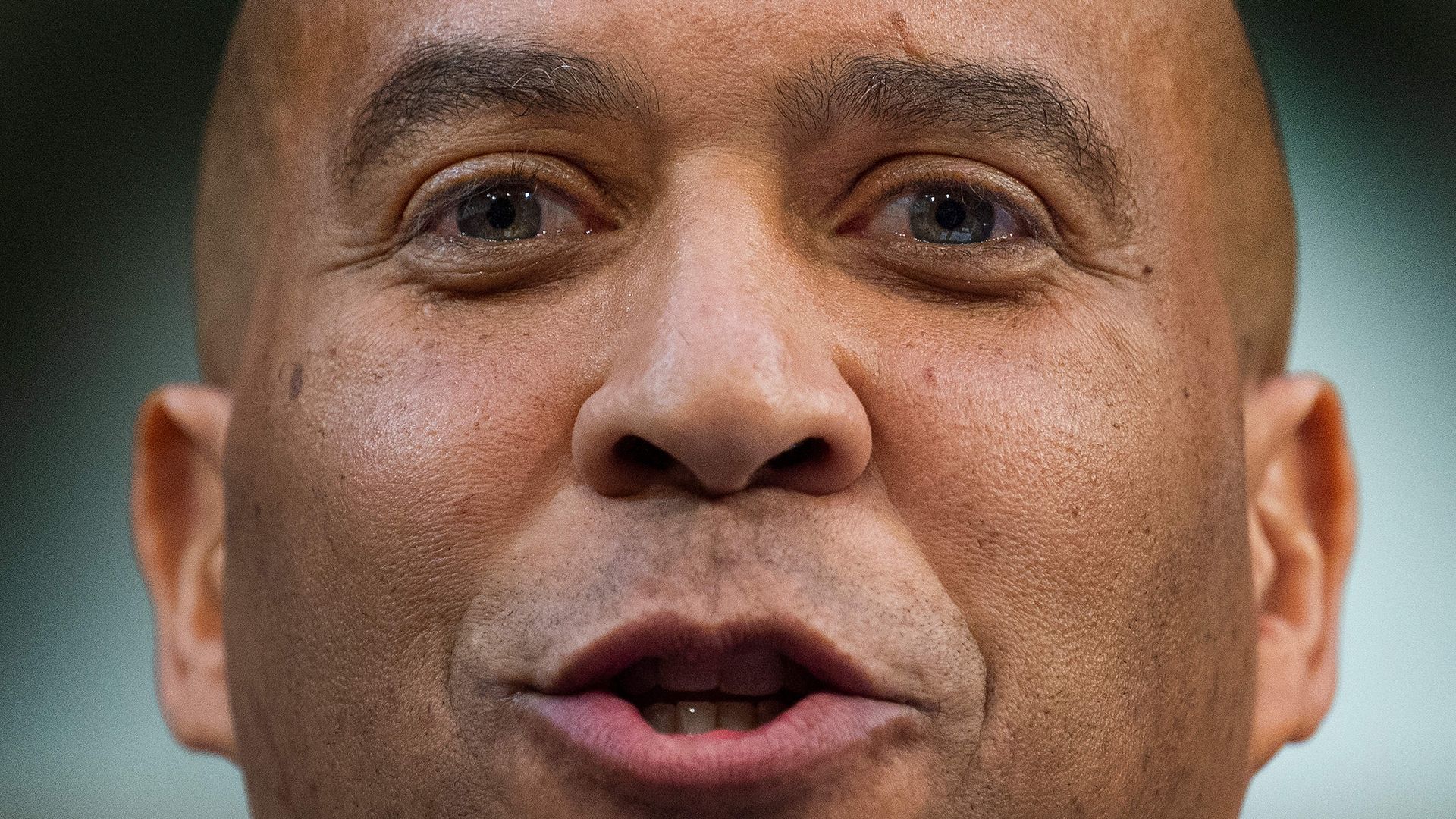 Sen. Cory Booker is seen in a close-up photo.