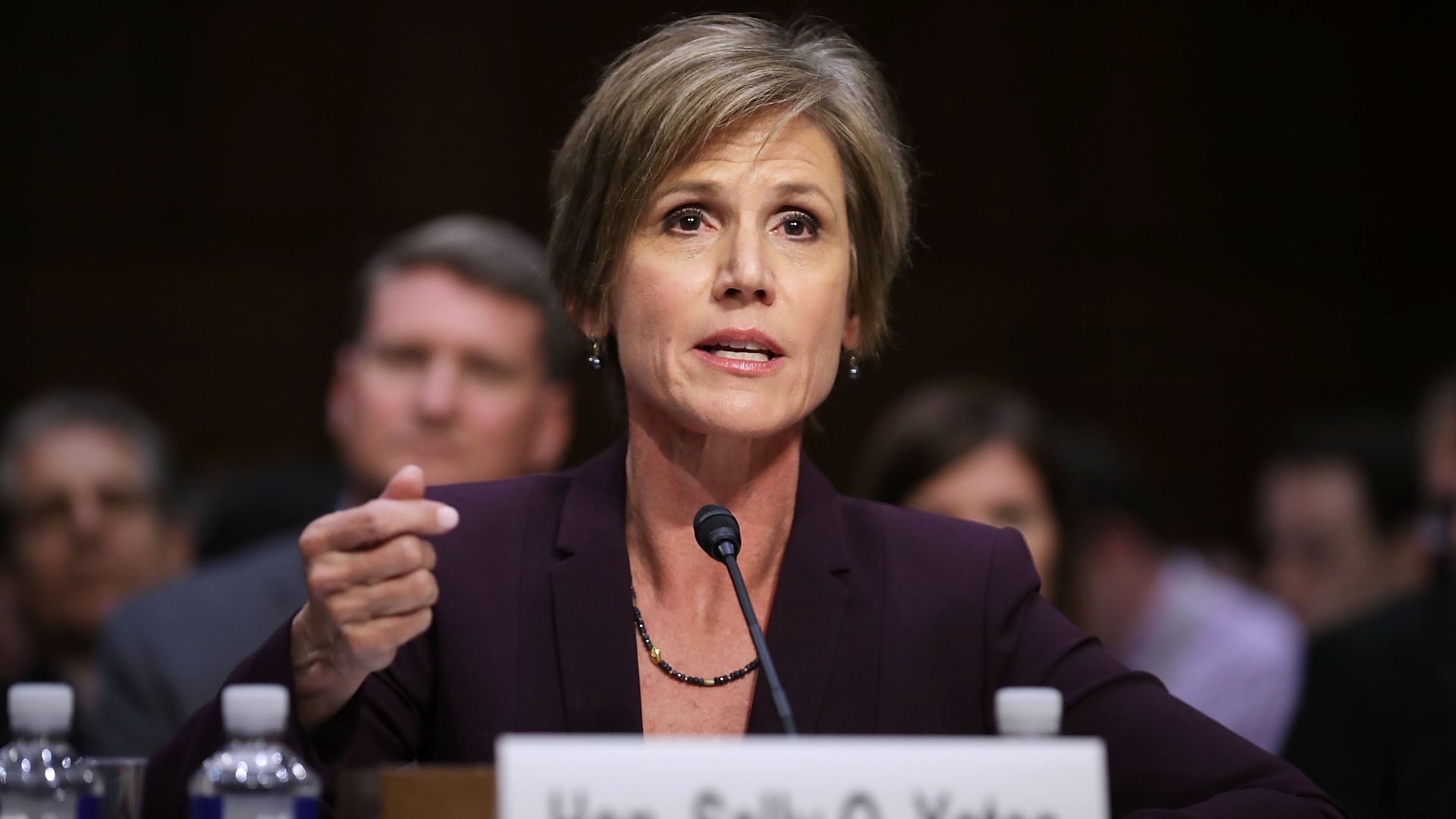 Former acting U.S. Attorney General Sally Yates testifies before the Senate on Capitol Hill May 8, 2017 in Washington, DC.