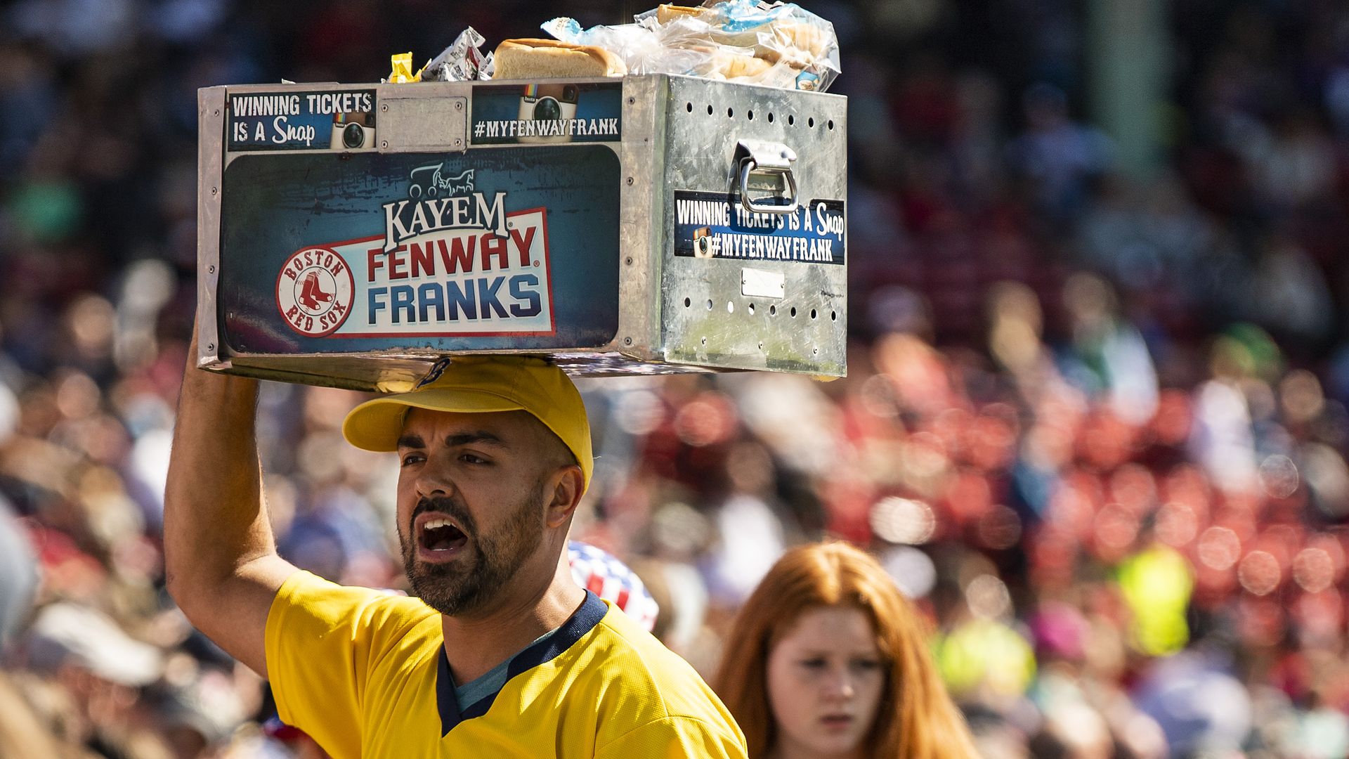 A hot dog vendor