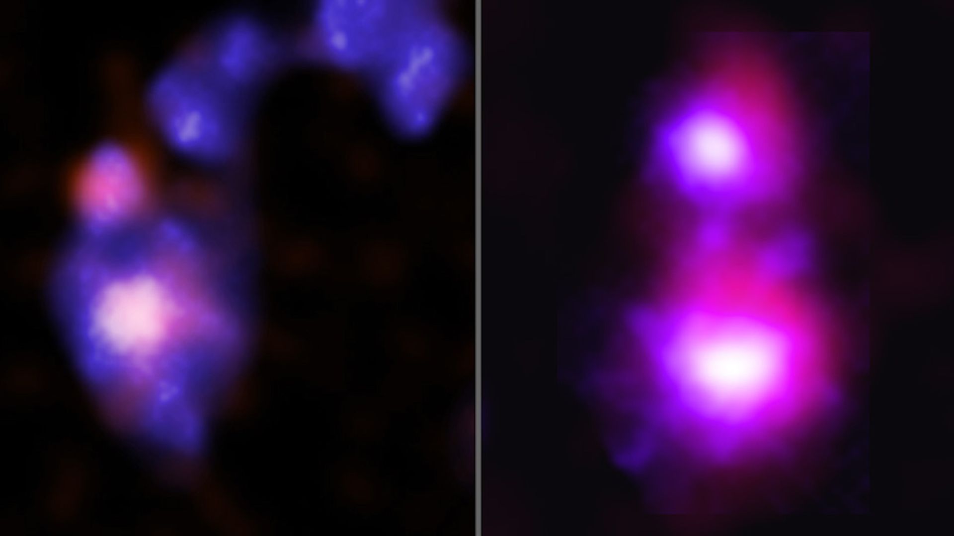 Two sets of two black holes on collision courses