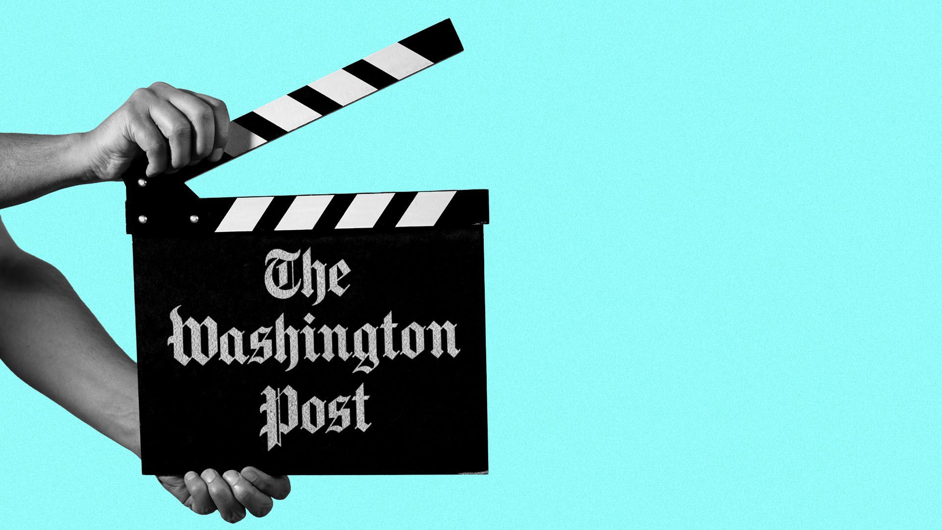 Illustration of a clap board with The Washington Post written on it
