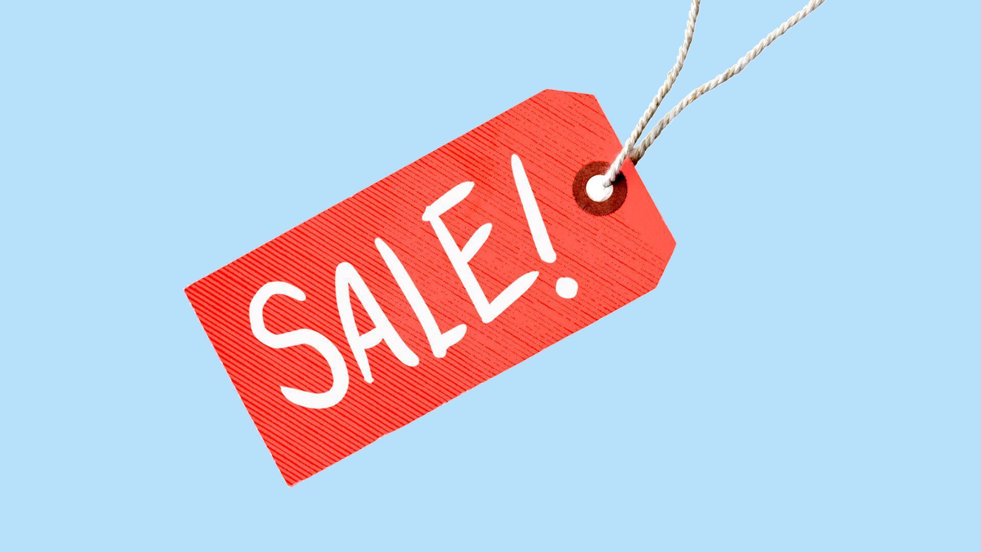Photo illustration of a sale tag