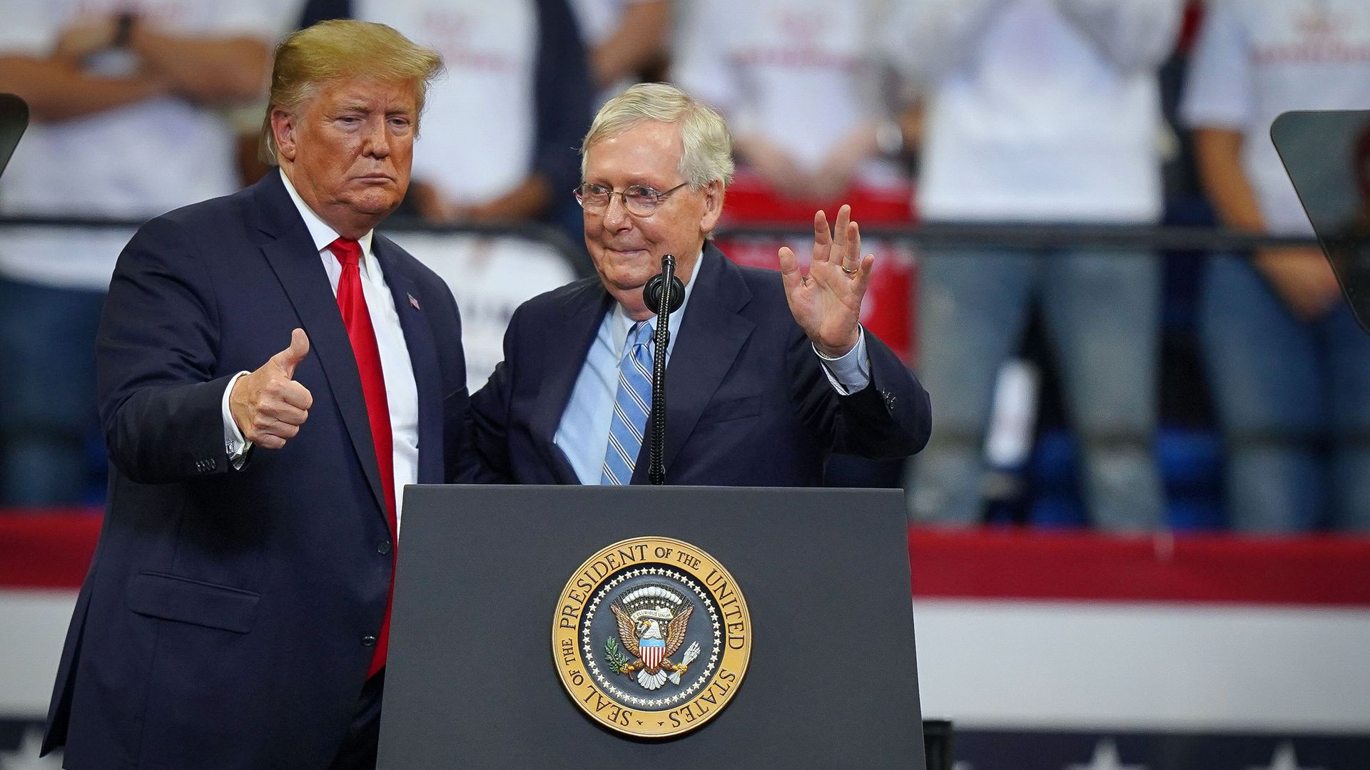 McConnell and Trump together at a rally