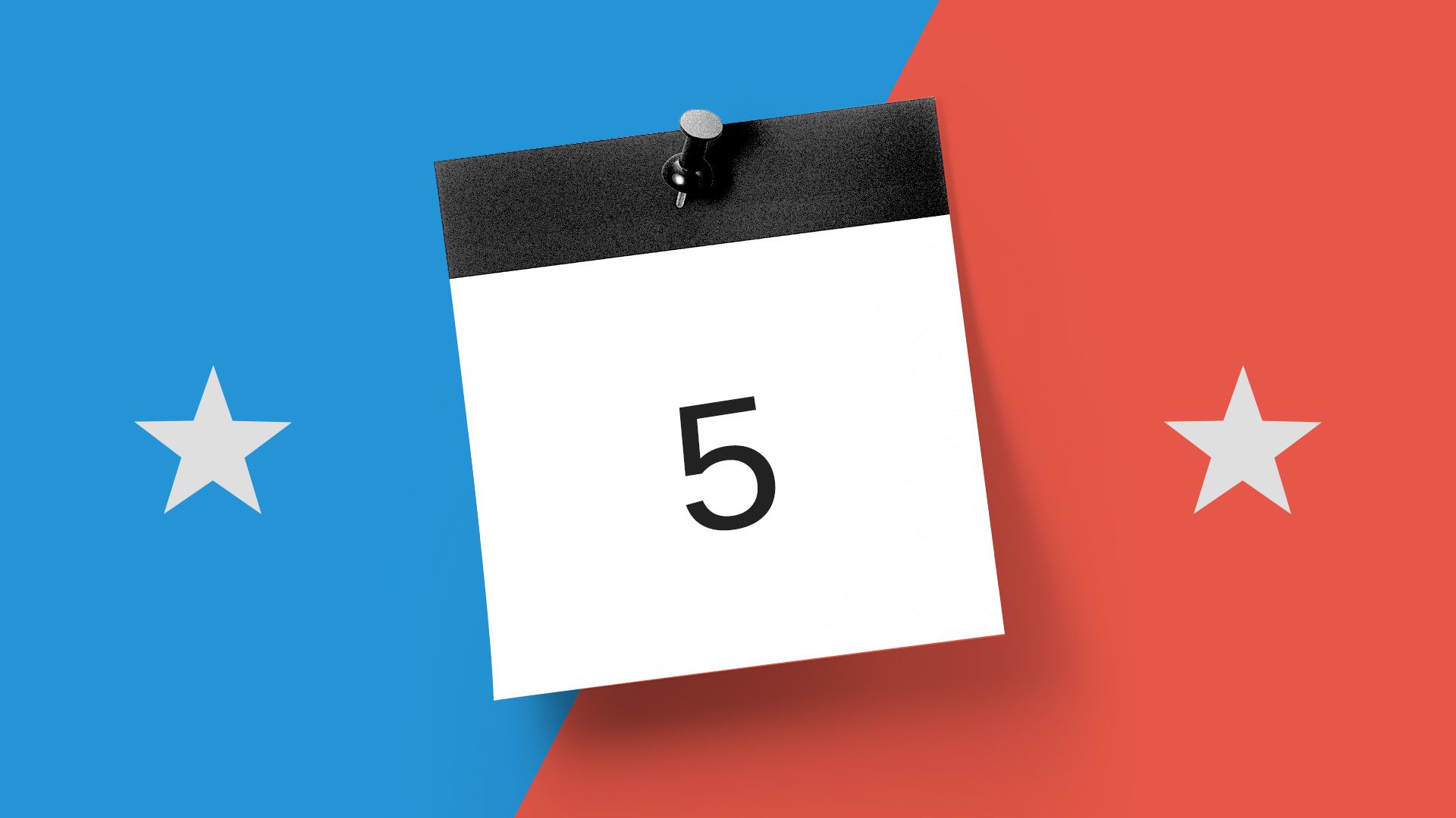 Calendar page turned to 5