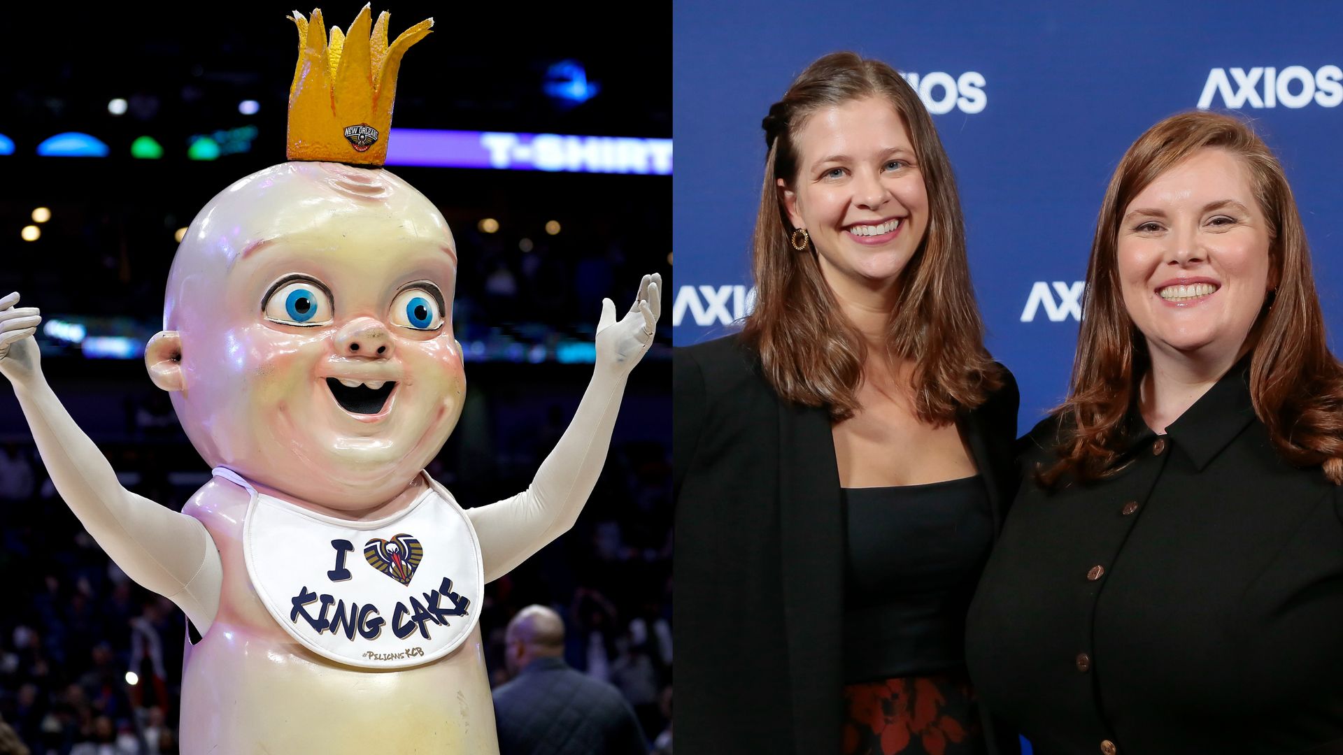 Photo shows King Cake Baby, Chelsea and Carlie in a combo photo.