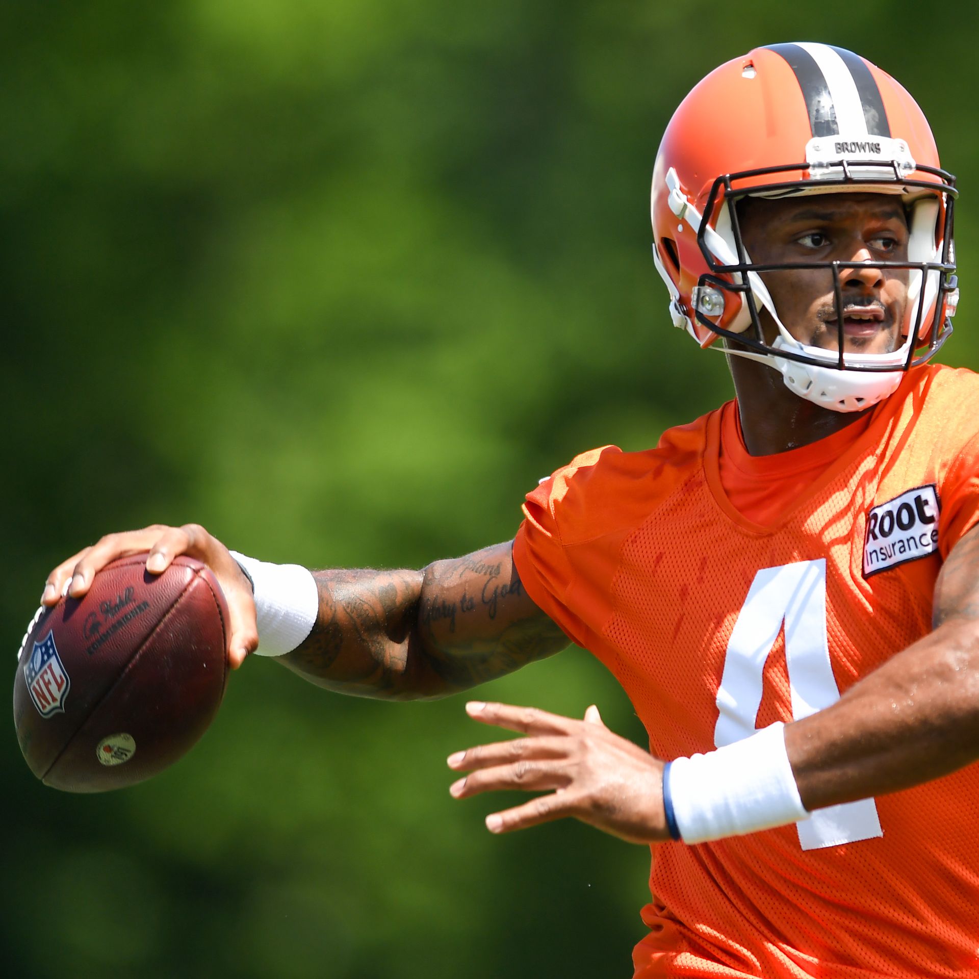 Deshaun Watson at training camp for the Cleveland Browns 
