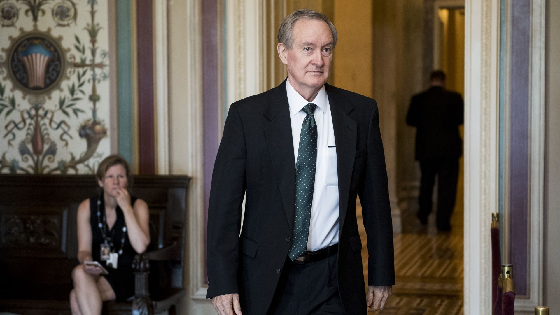 Photo of Sen. Mike Crapo standing in a Capitol doorway