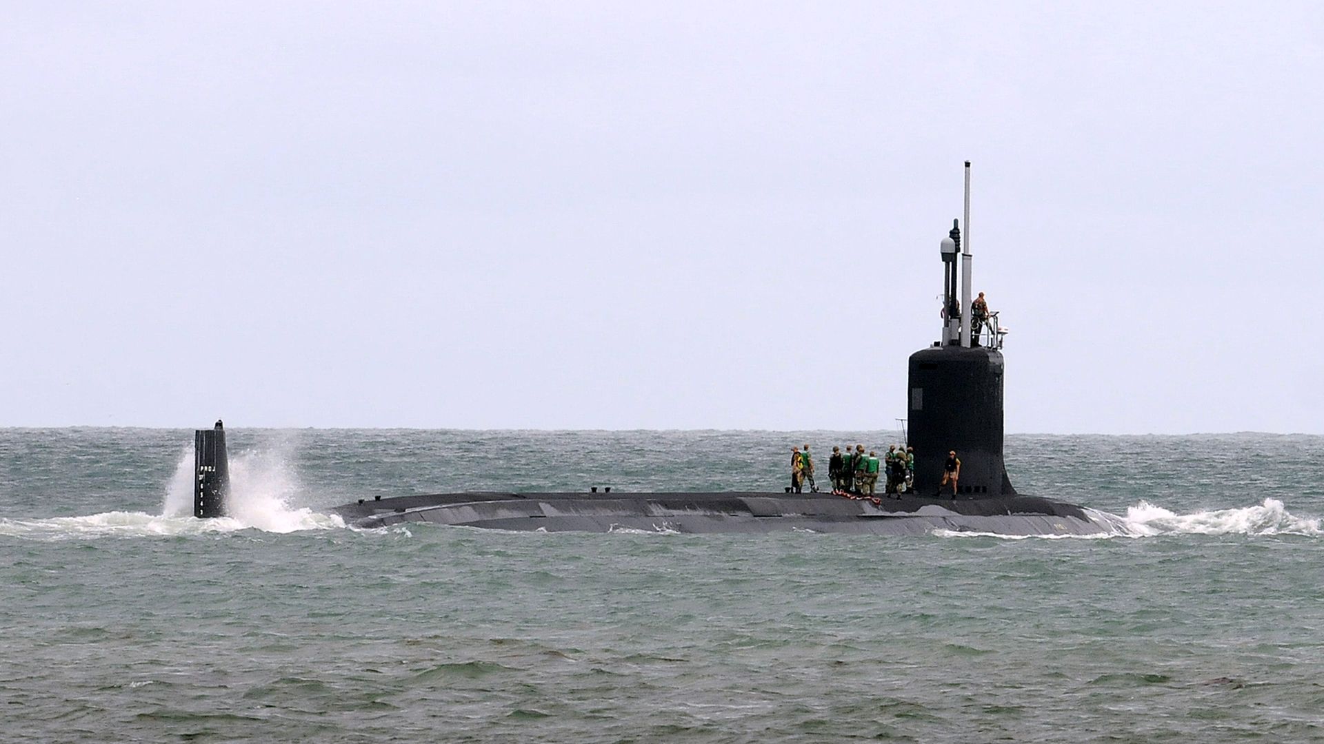 The USS Indiana, a nuclear powered United States Navy Virginia-class fast attack submarine