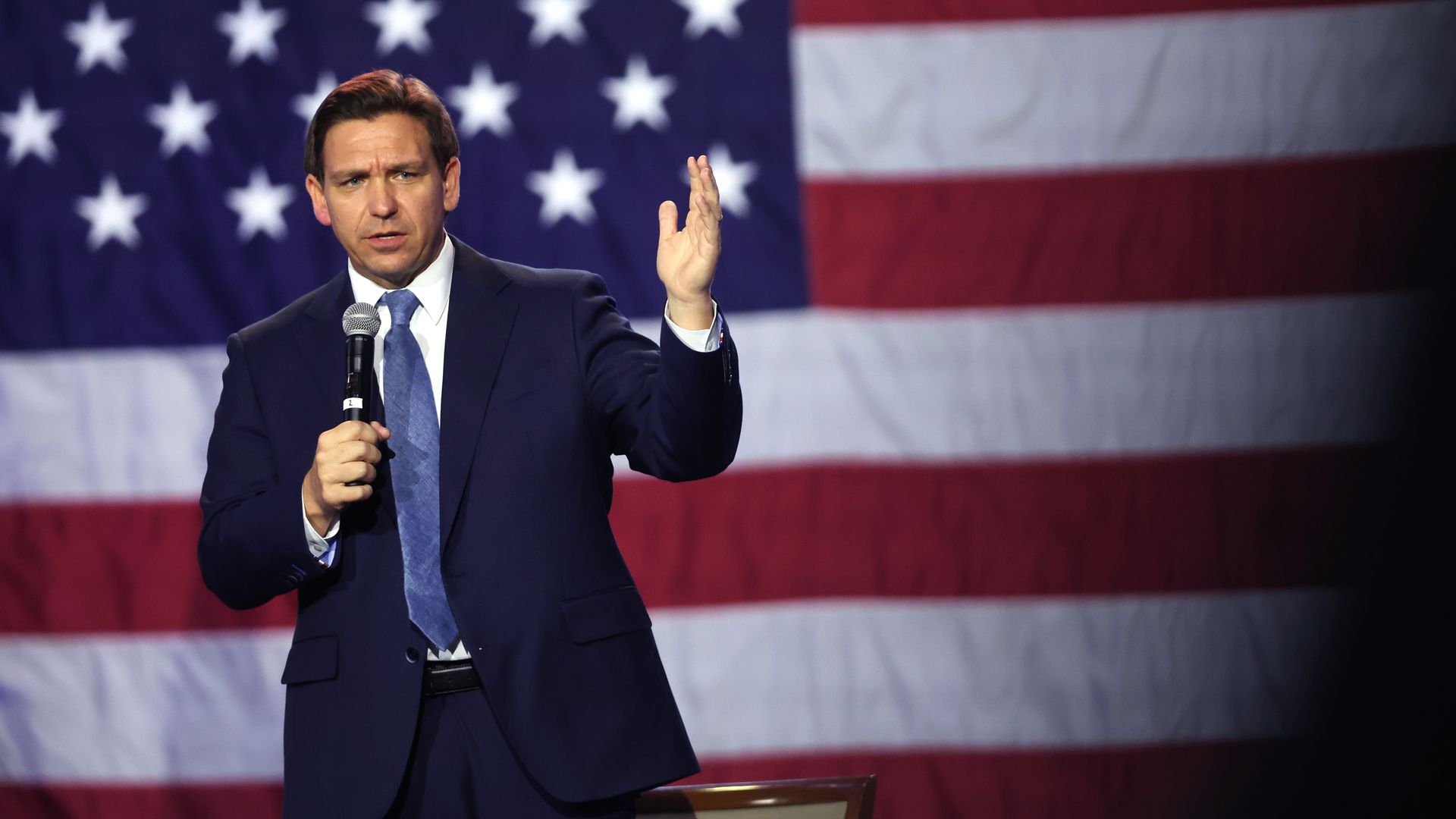 Ron DeSantis speaks to Iowa voters on March 10, 2023 in Des Moines, Iowa. 