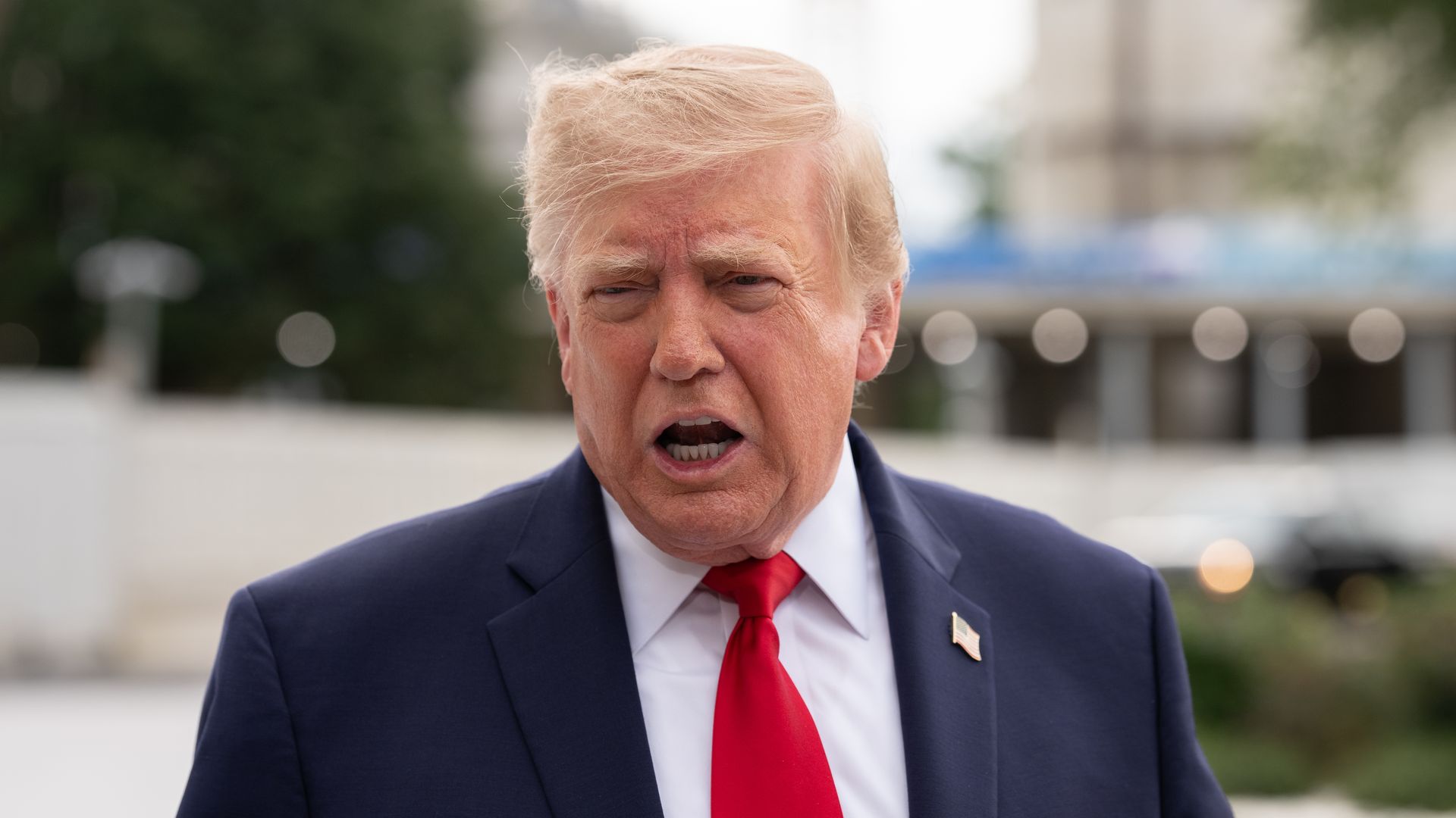President Trump speaks to the media on the South Lawn of the White House on before flying to Knoxville, Tennessee for the University of Tennessee vs. University of Texas football game.