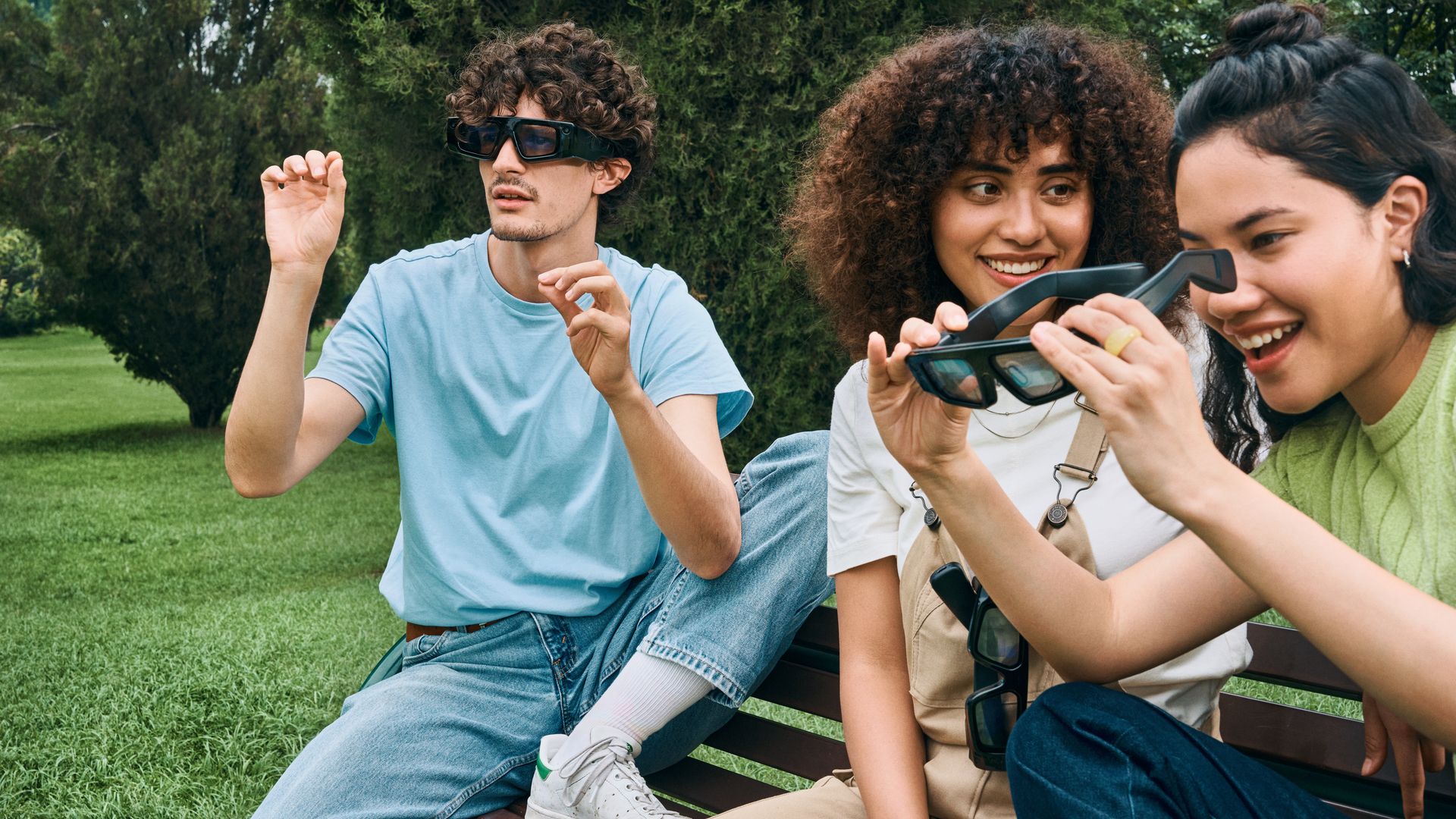 People trying Snapchat's new Spectacles glasses