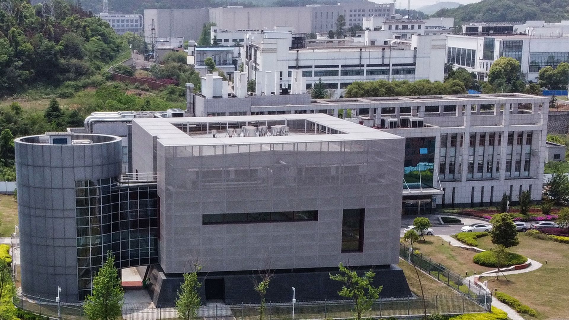 An aerial view of the Wuhan Institute of Virology.