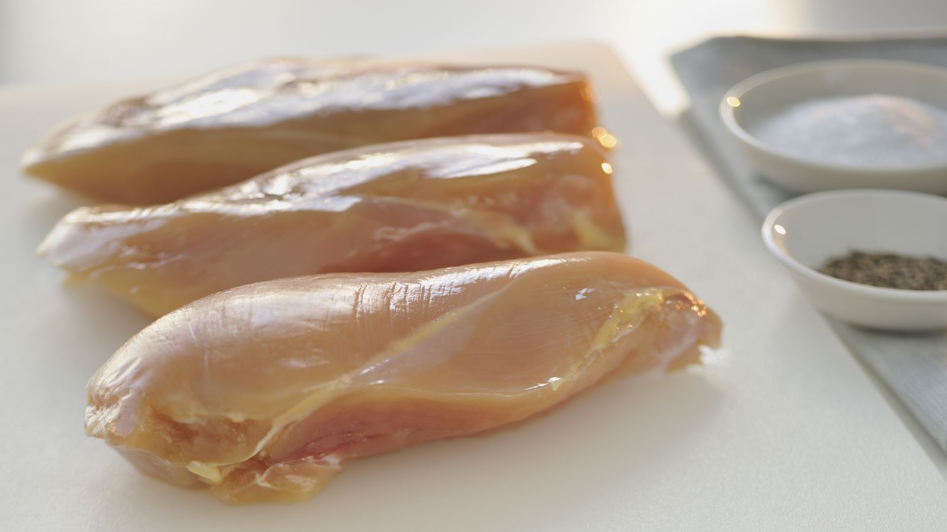 Raw chicken meat.