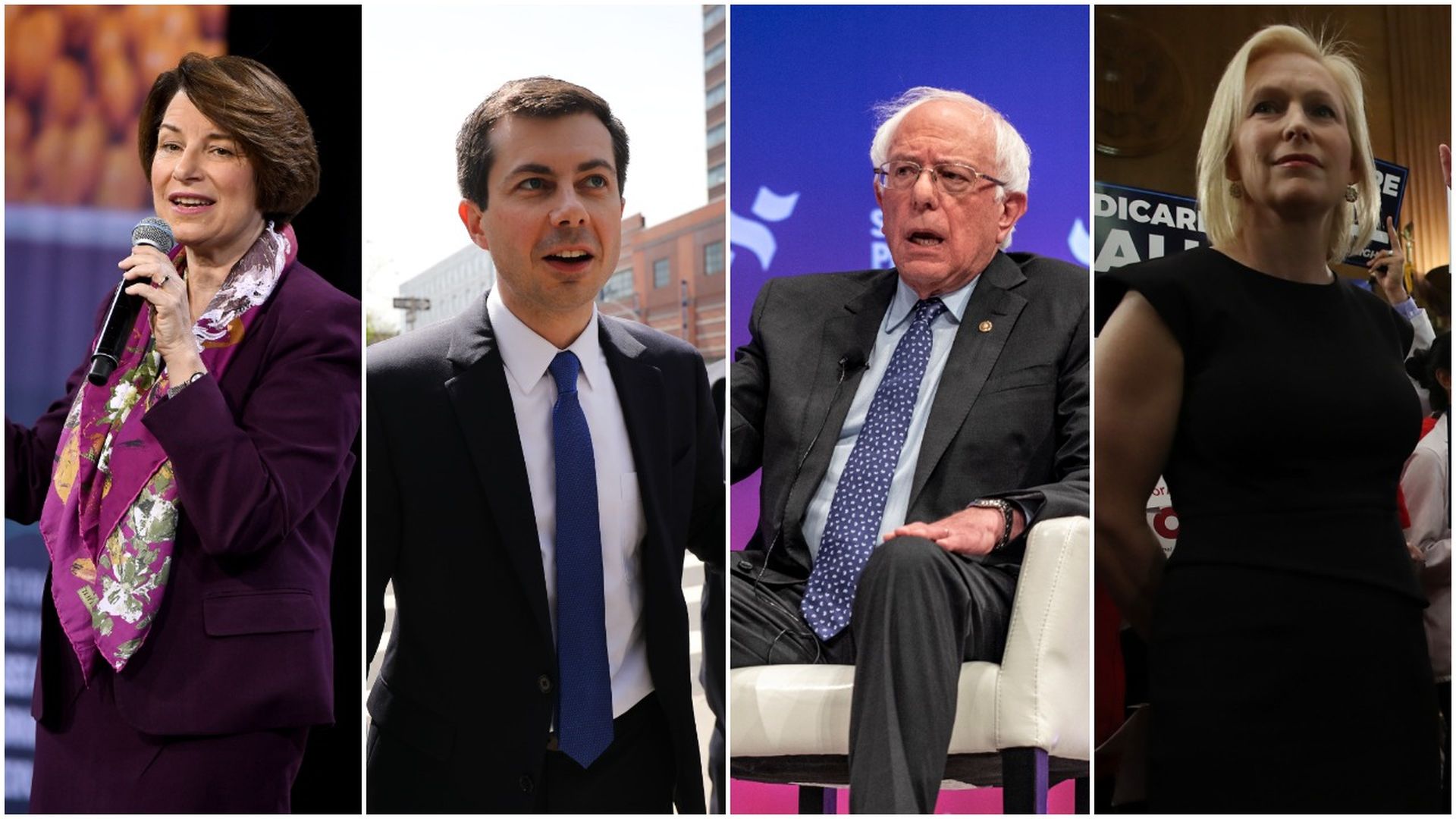 Amy Klobuchar, Pete Buttigieg, Bernie Sanders and Kirsten Gillibrand.