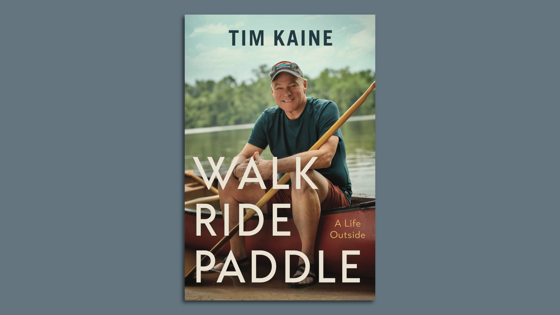 Sen. Tim Kaine sitting in a canoe 