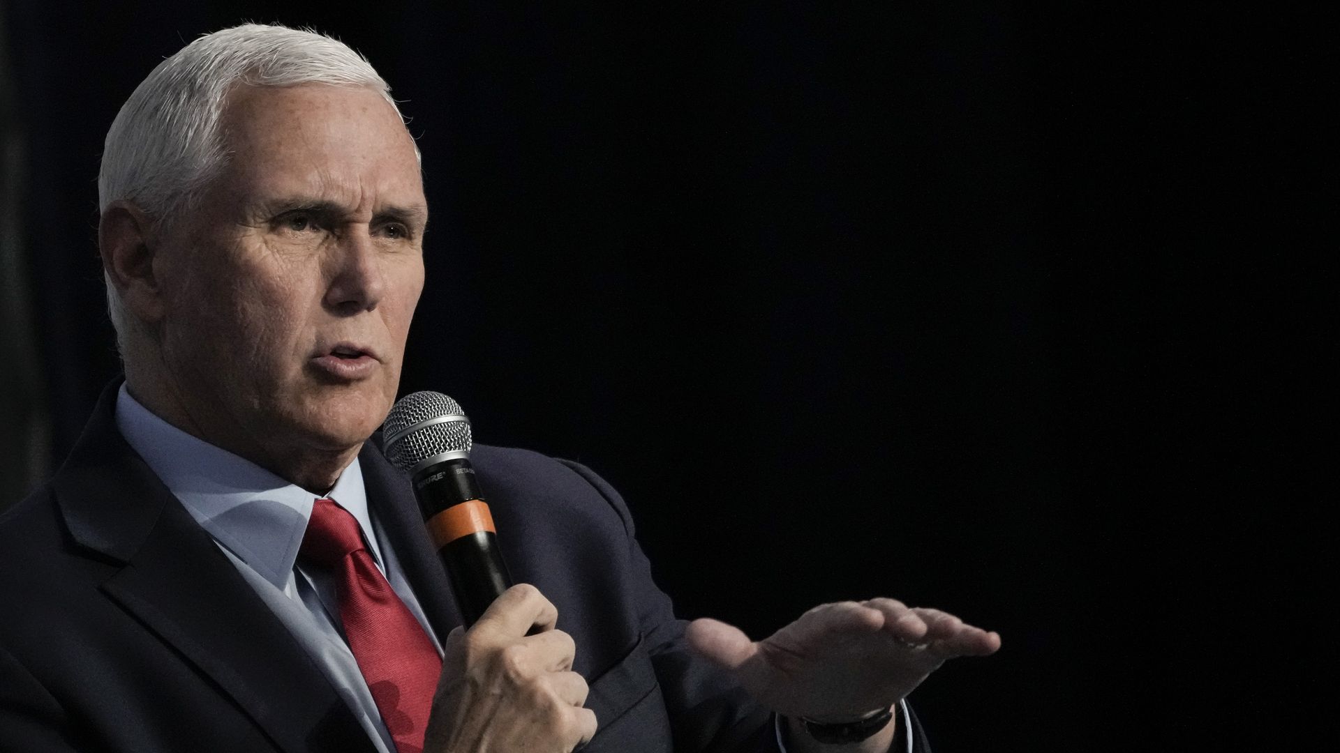 Former Vice President Mike Pence speaking in Washington, D.C., in March 2023.