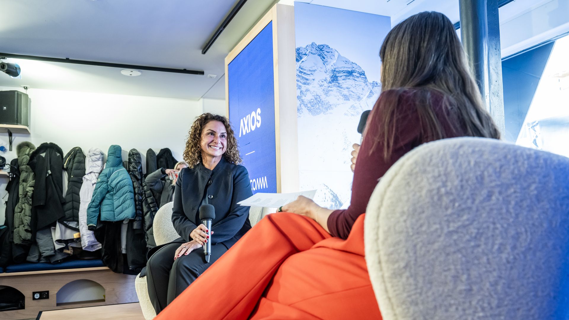 Lila Ibrahim sitting on the Axios stage. 