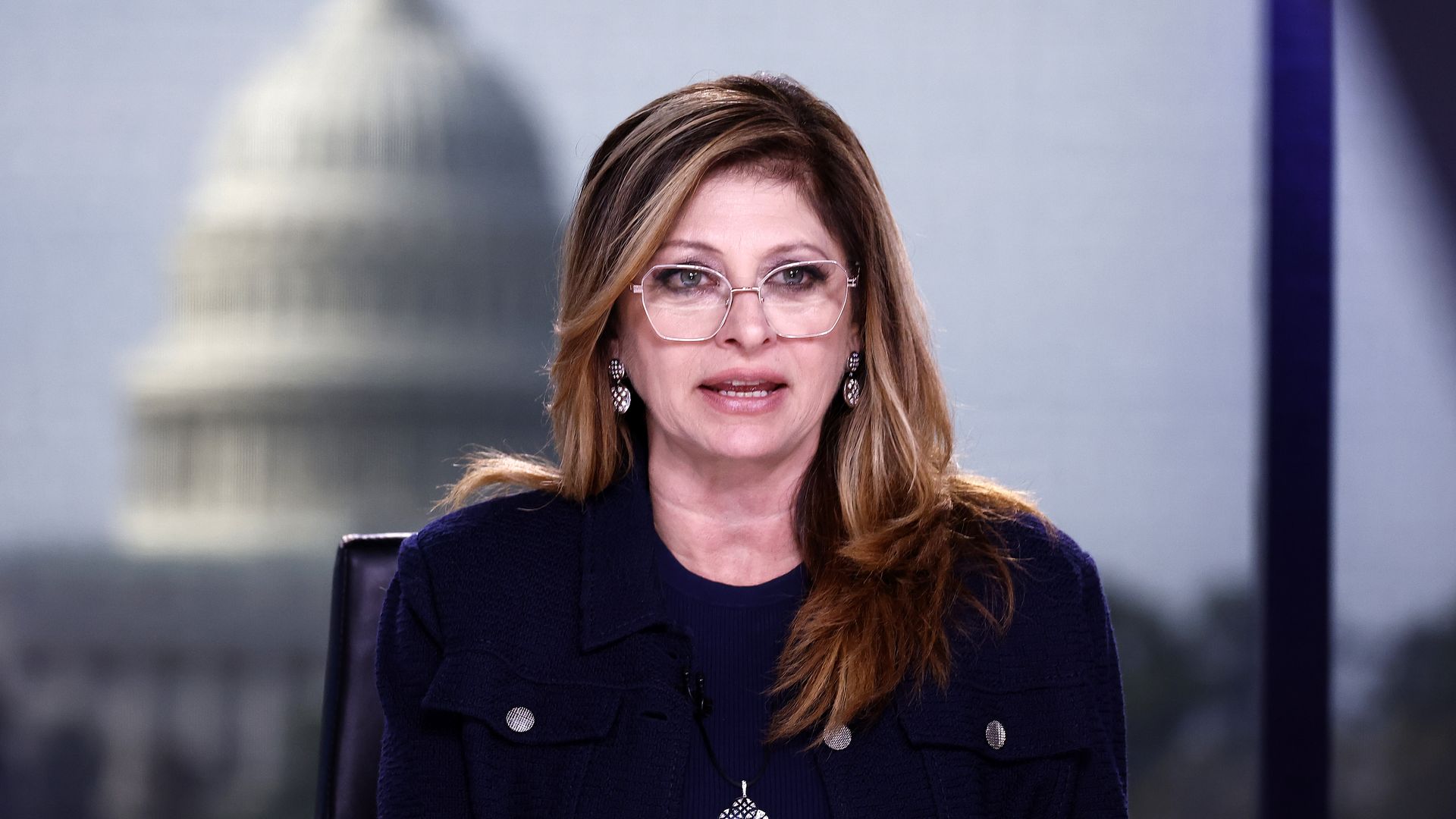 Maria Bartiromo at the anchor desk